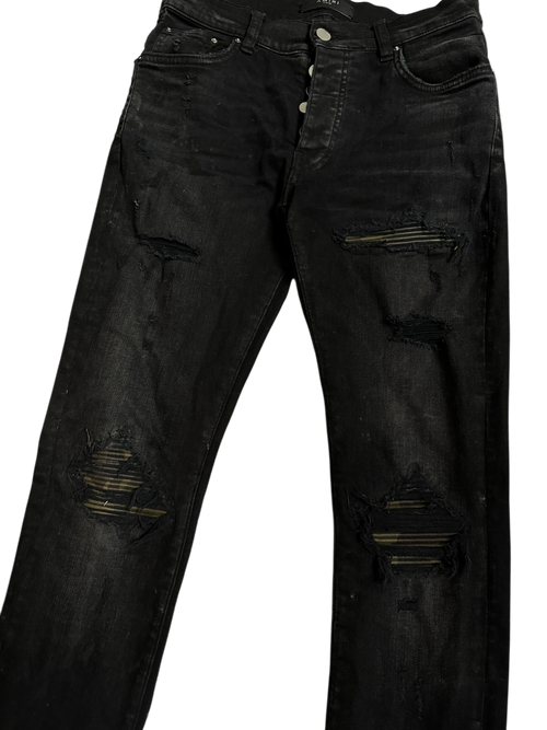 Amiri MX1 Black Camo Patch Jeans