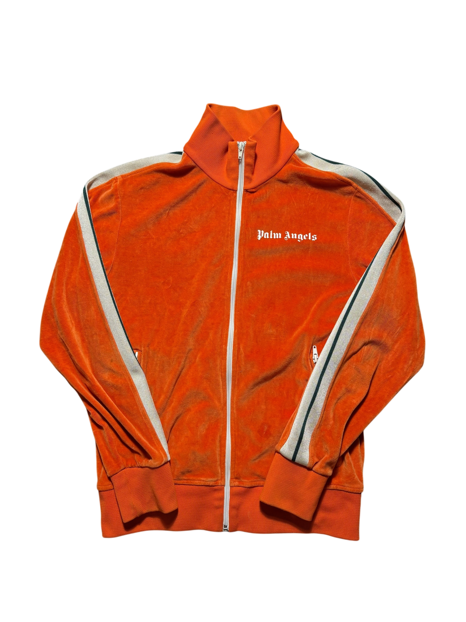 Palm Angels Orange Velour Track Jacket