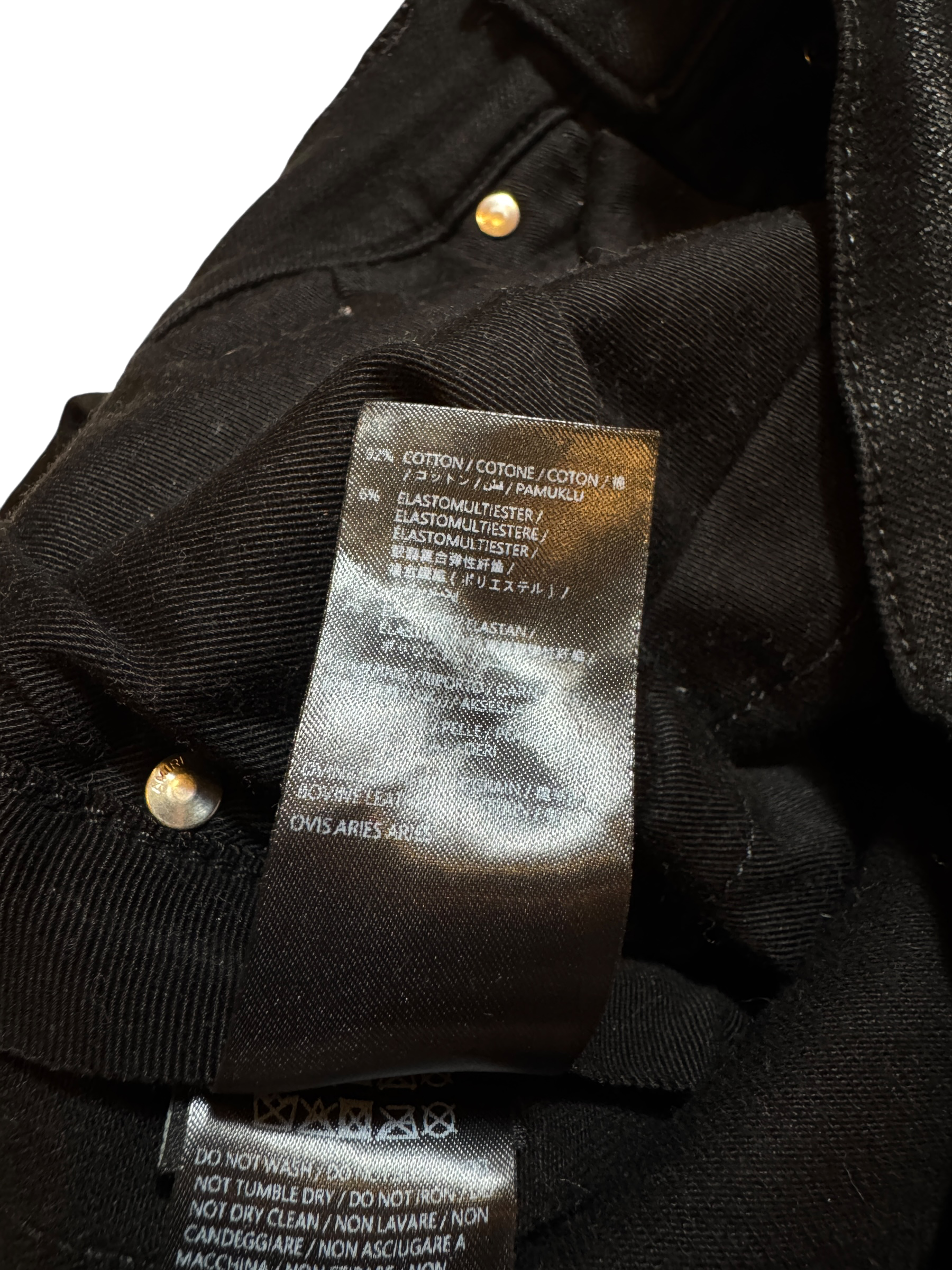 Amiri MX1 Waxed Black Jeans - Size 28