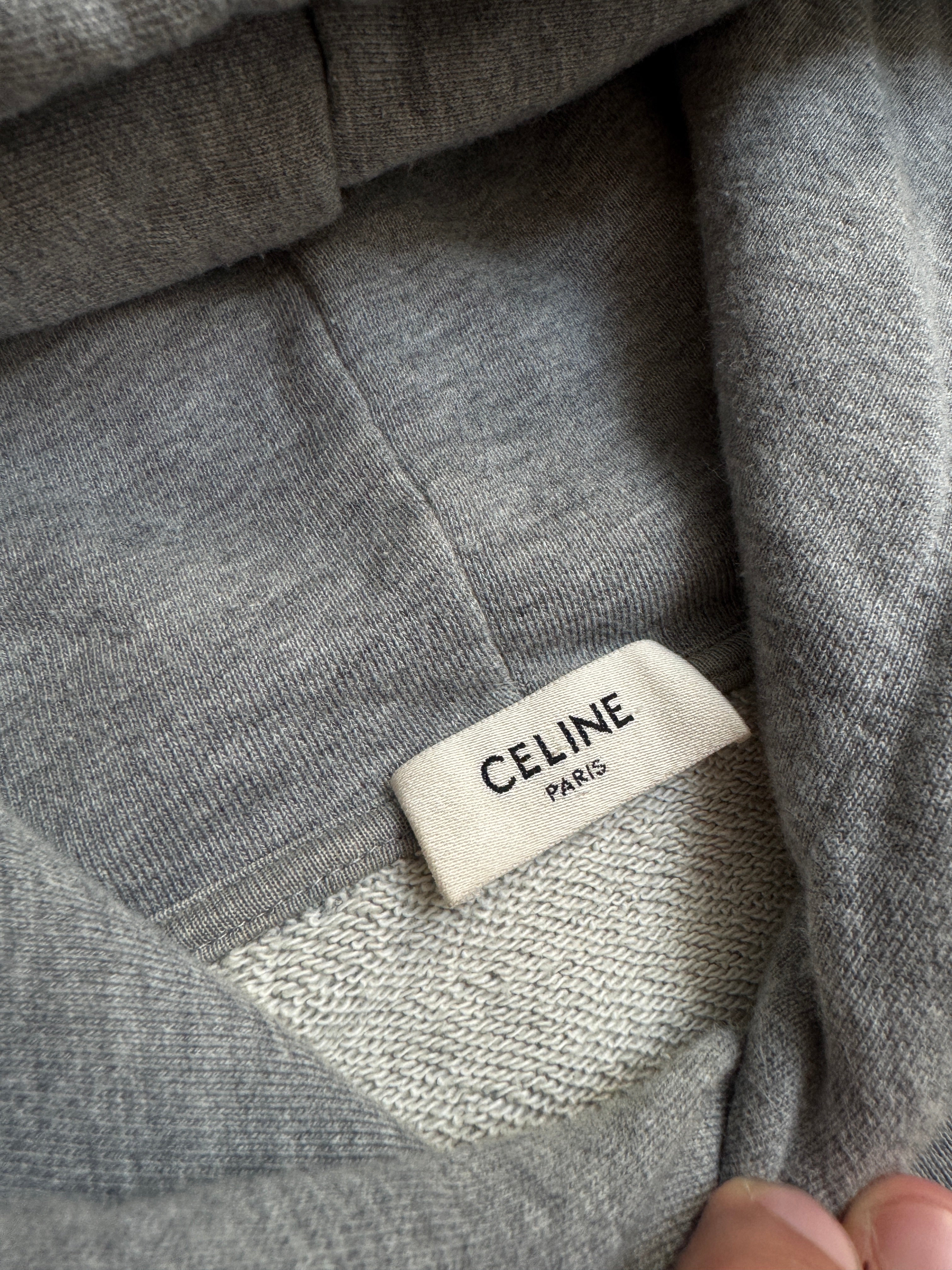 Celine Logo Hoodie Gray - Size XL