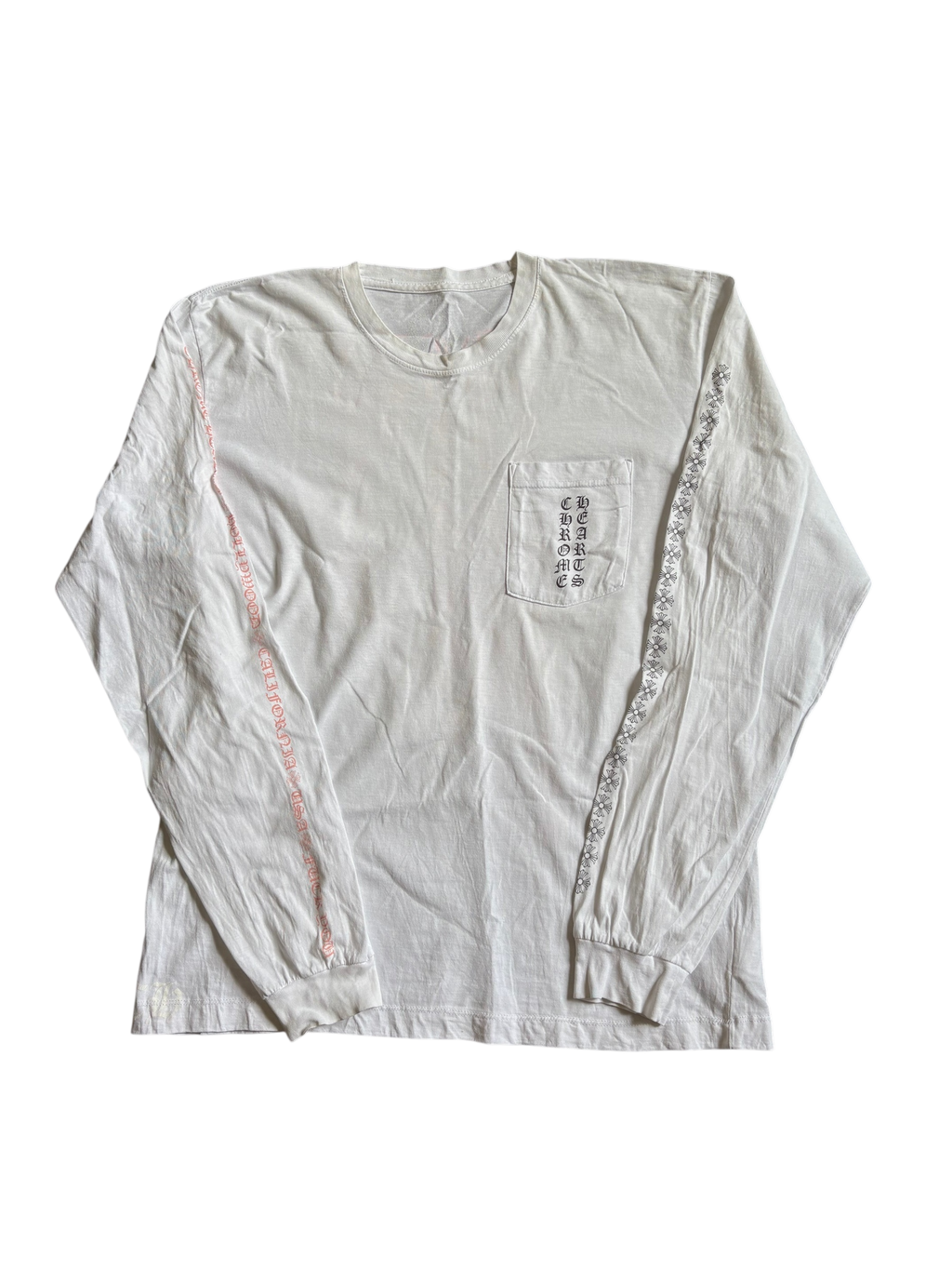 Chrome Hearts Pink Letter Vertical Logo Long Sleeve