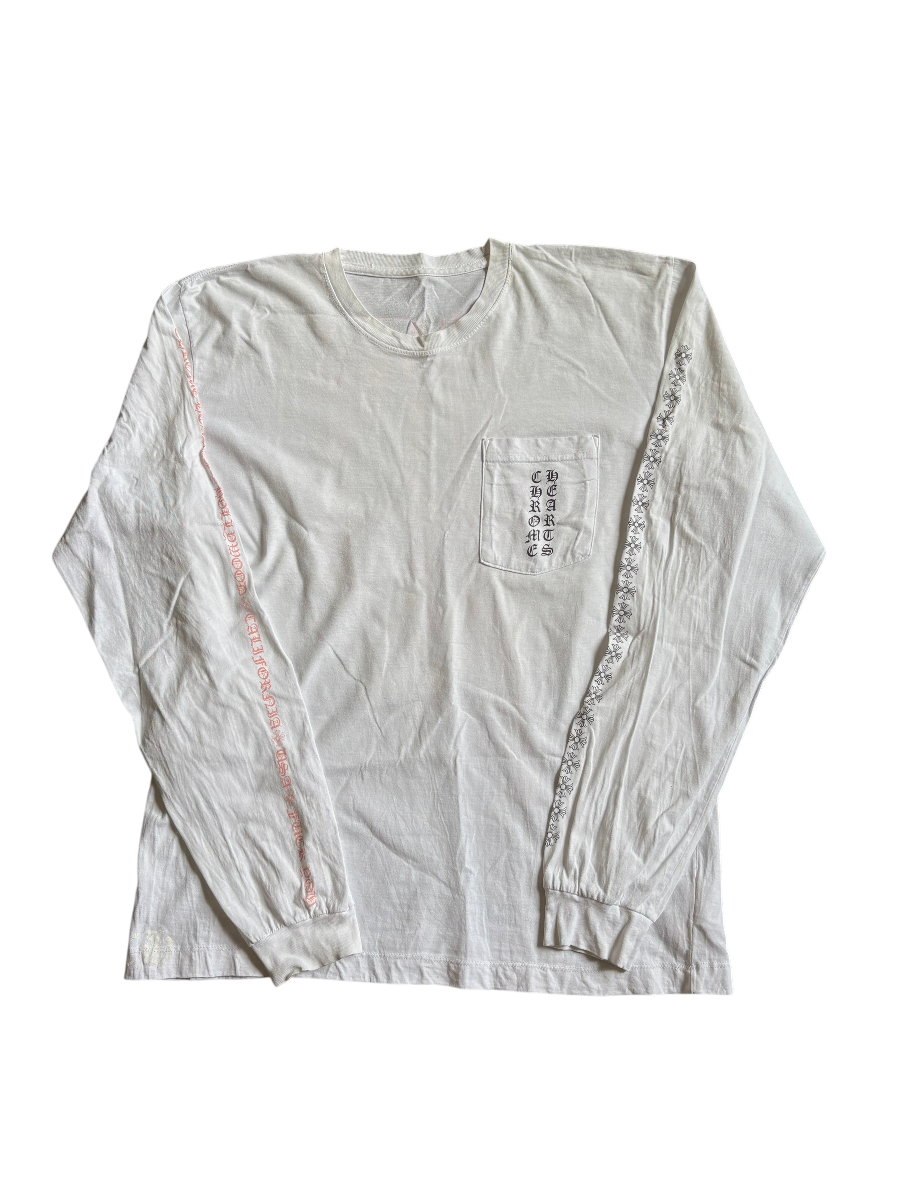 Chrome Hearts Pink Letter Vertical Logo Long Sleeve