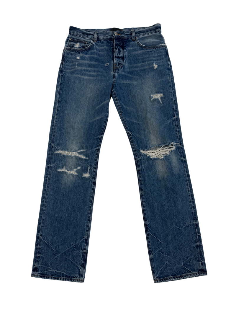 Amiri Fractured Straight Jeans River Indigo - Size 32