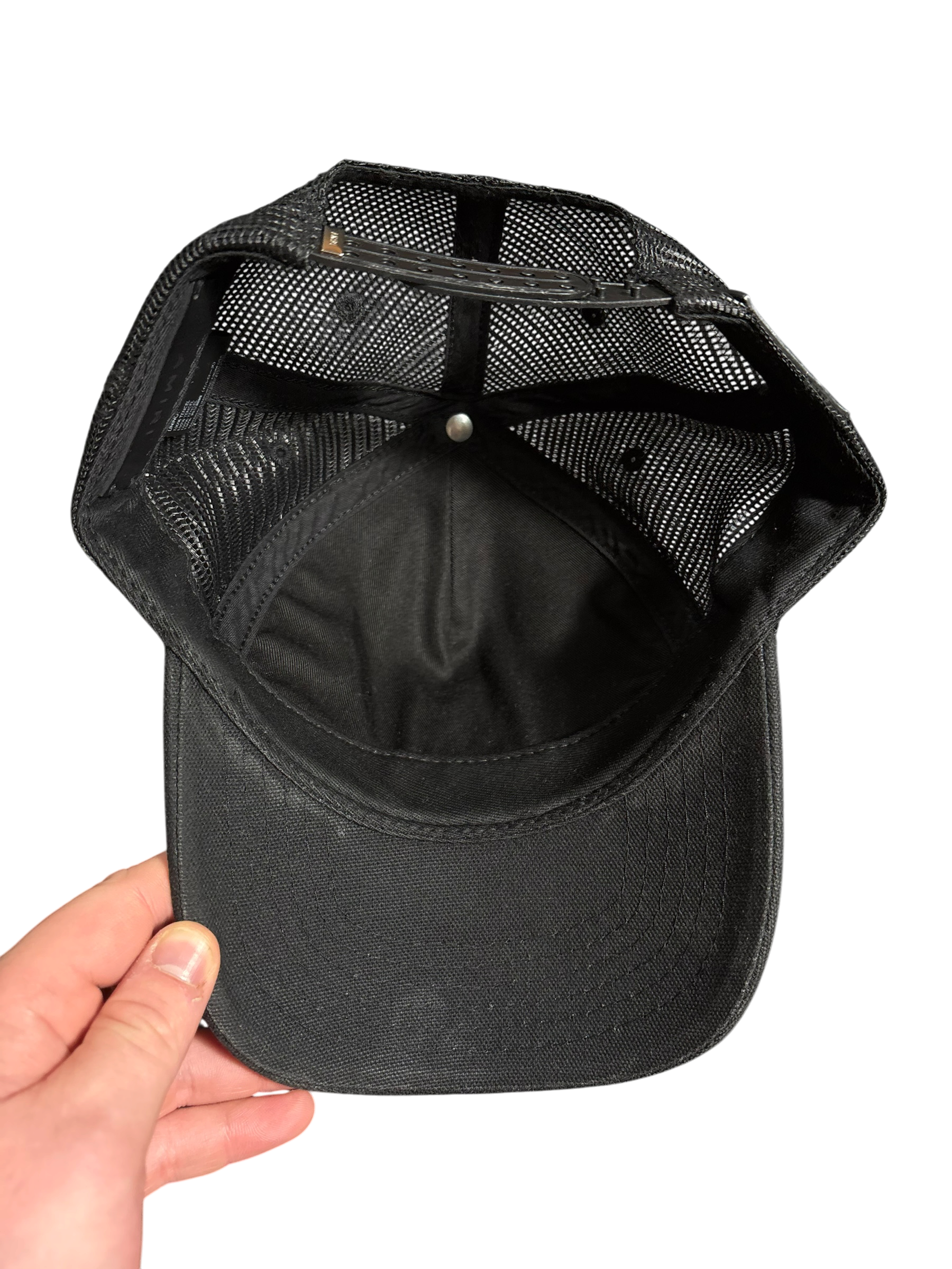 Amiri MA White Logo Black Trucker Hat