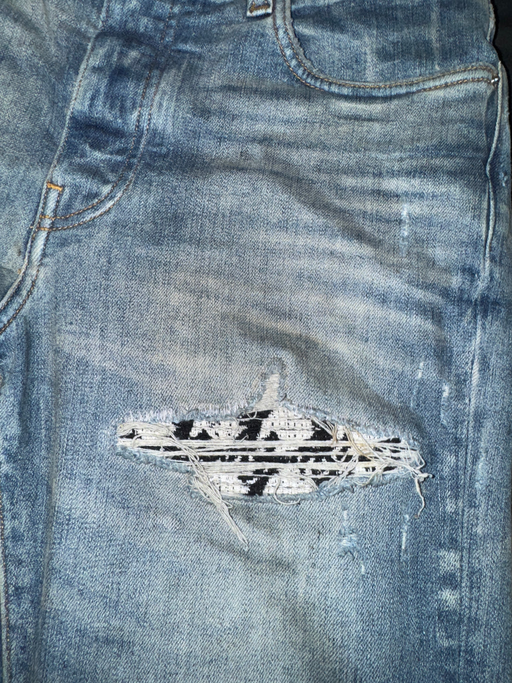 Amiri MX1 Lightwash Boucle Patch
