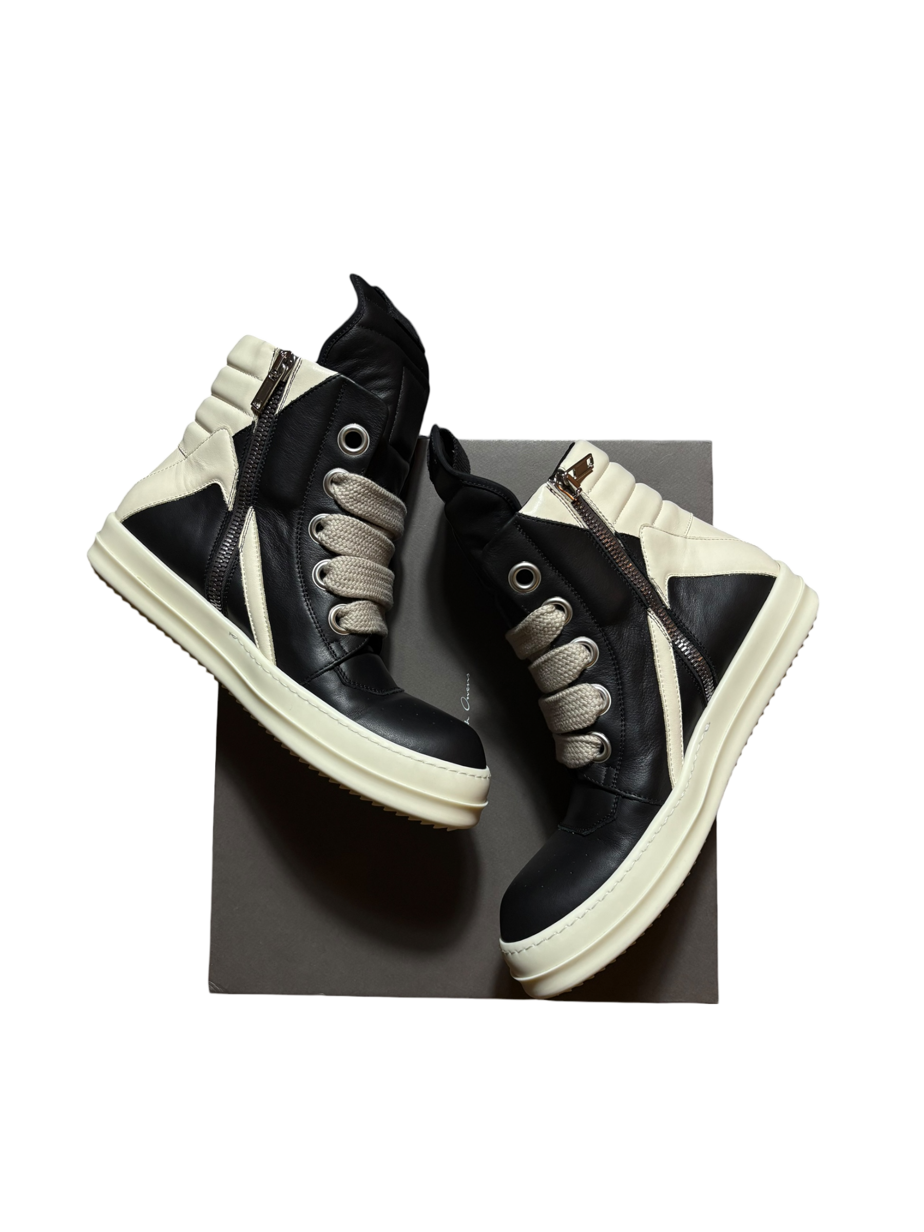 Rick Owens Black Jumbo Lace Geobasket Sneakers - 11