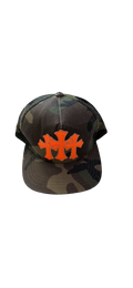 Chrome Hearts Camo Three Cross Cemetery Orange Patch Trucker Hat