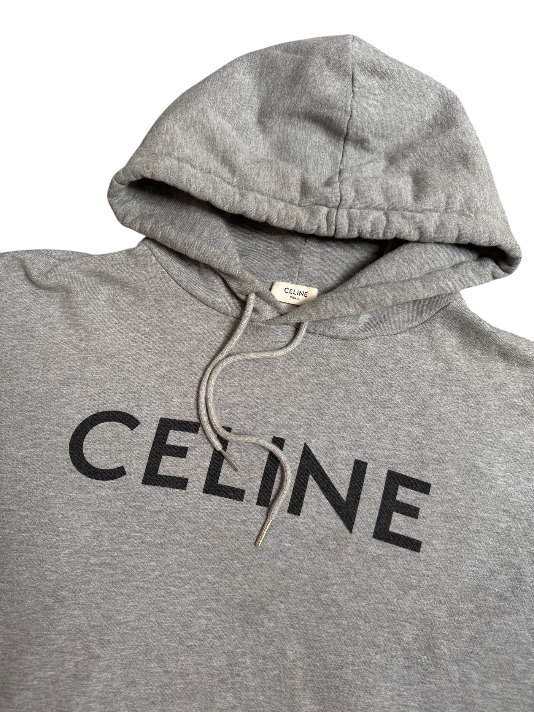 Celine Grey Classic Logo Hoodie - Size M