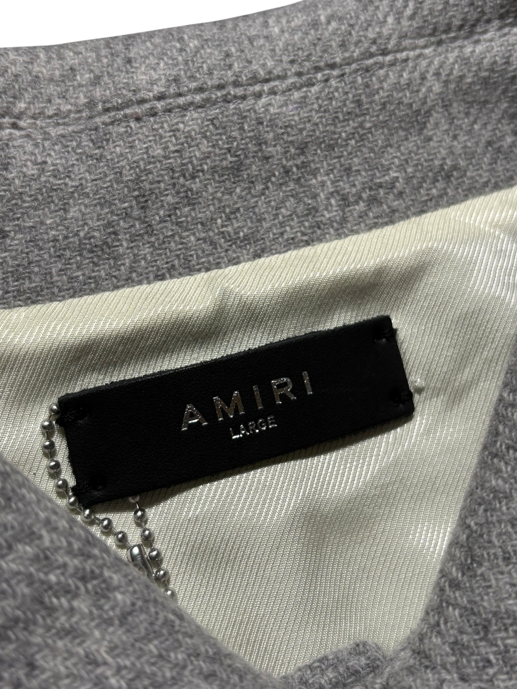 Amiri Gray/Beige Bones Varsity Jacket - Large