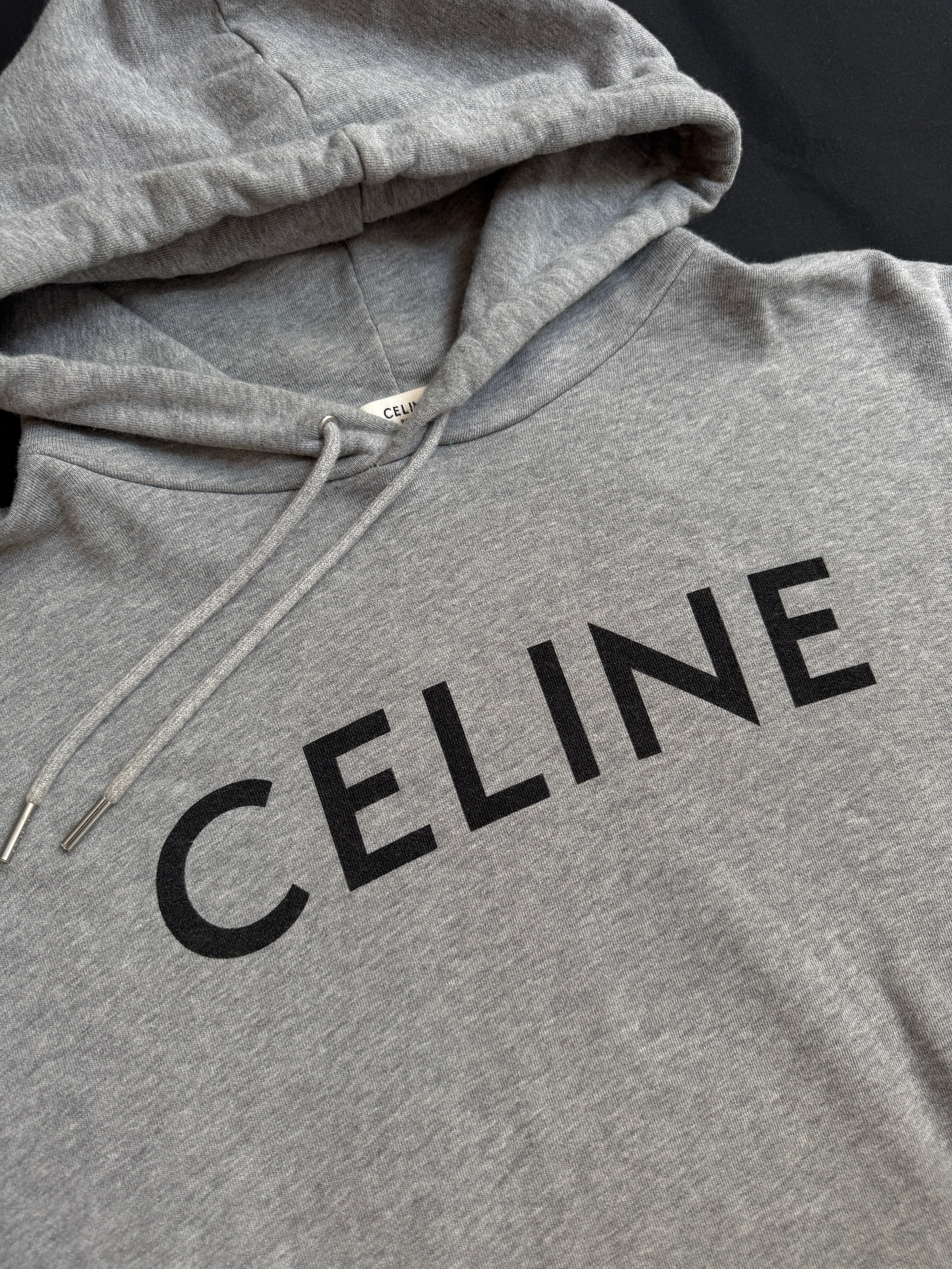 Celine Logo Hoodie Gray - Size XL