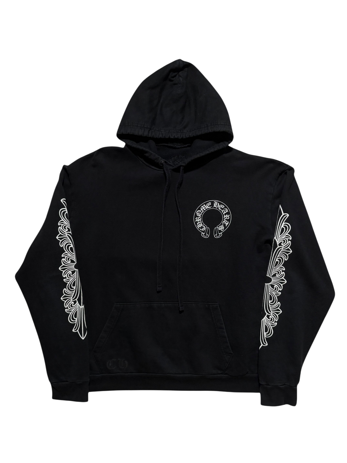 Chrome Hearts Floral Sleeve Horseshoe Pullover Hoodie - Large