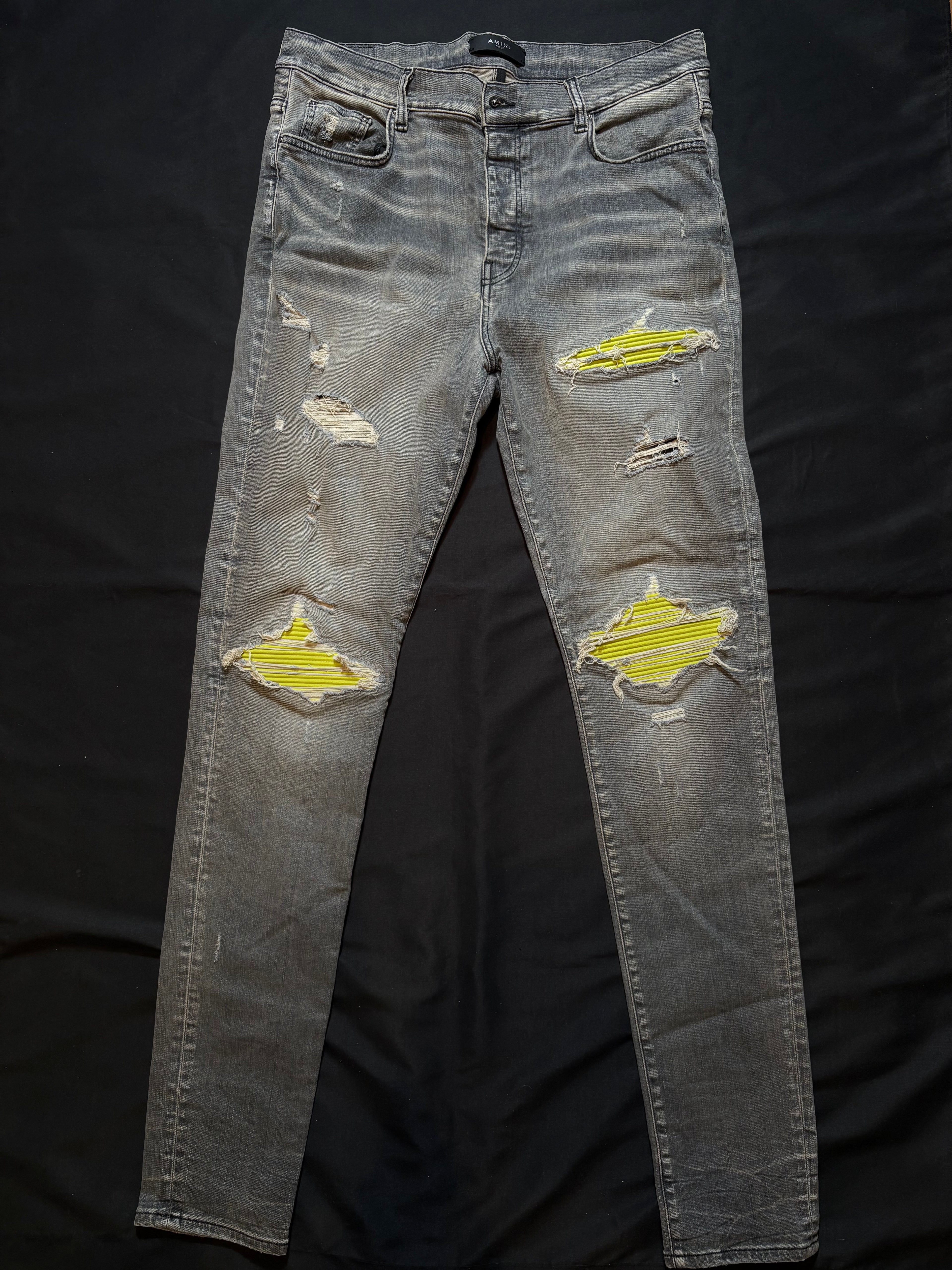 Amiri MX1 Jeans Grey Green Patch