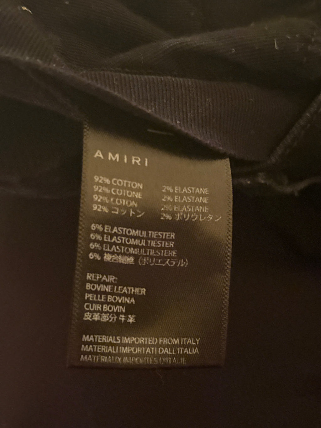 Amiri MX1 Black/Pink Patch Black Jeans