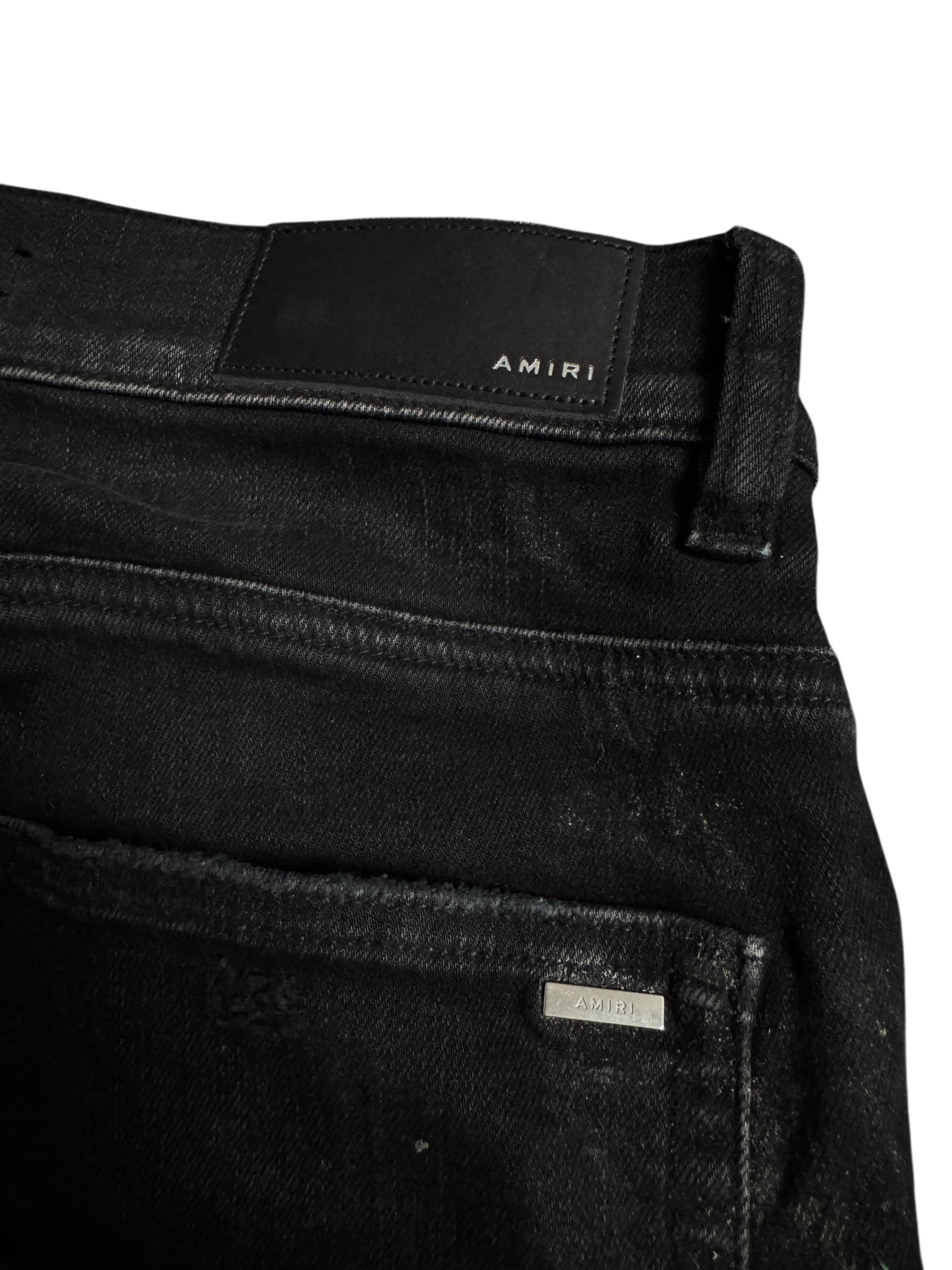 Amiri MX1 Black Camo Patch Jeans