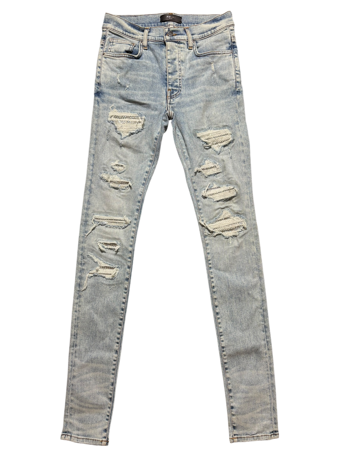 Amiri MX1 Light Wash Thrasher Crystal Patch