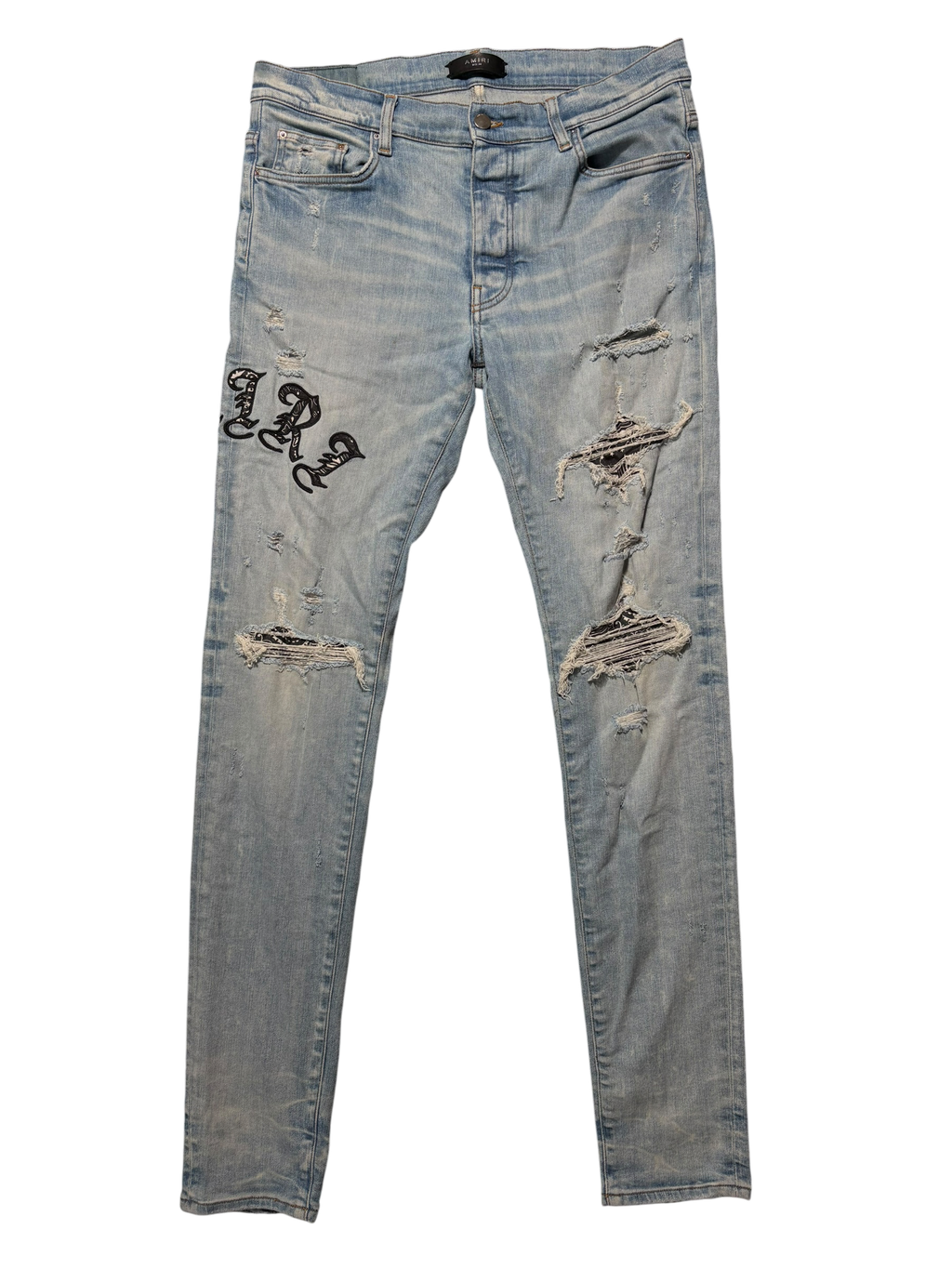 Amiri Scroll Side Patch Logo - Size 34