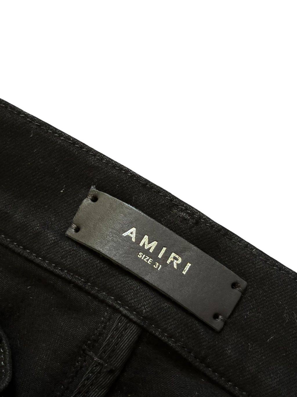 Amiri MX1 Black Green Patch Jeans - Size 31