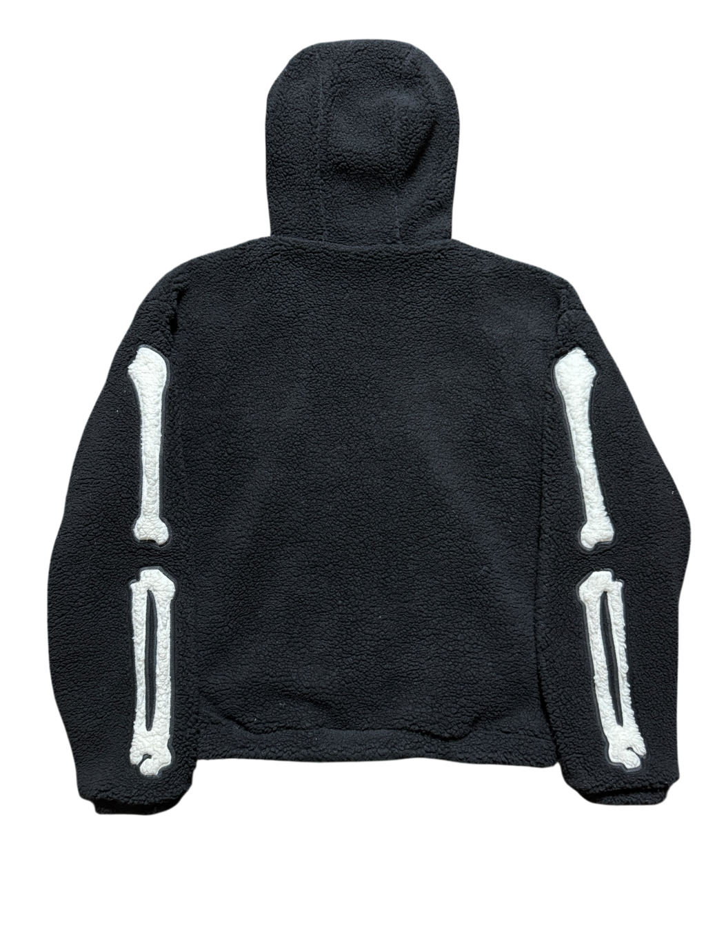 Amiri Bones Sherpa Fleece Zip Up Jacket Black