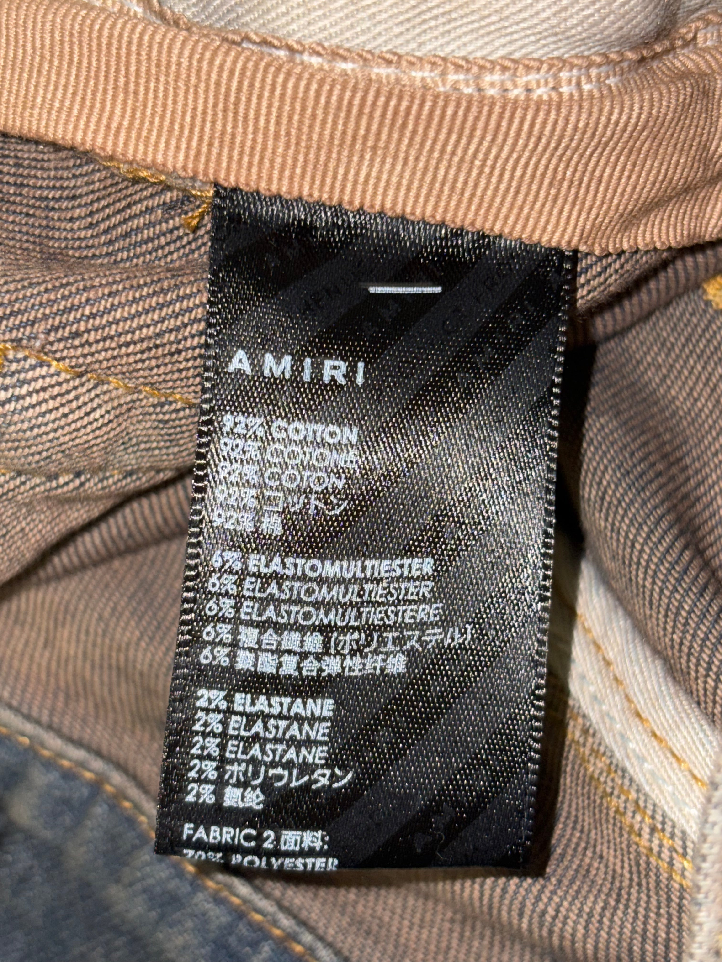 Amiri MX1 Dark Indigo Yellow Patch Jeans - Size 30