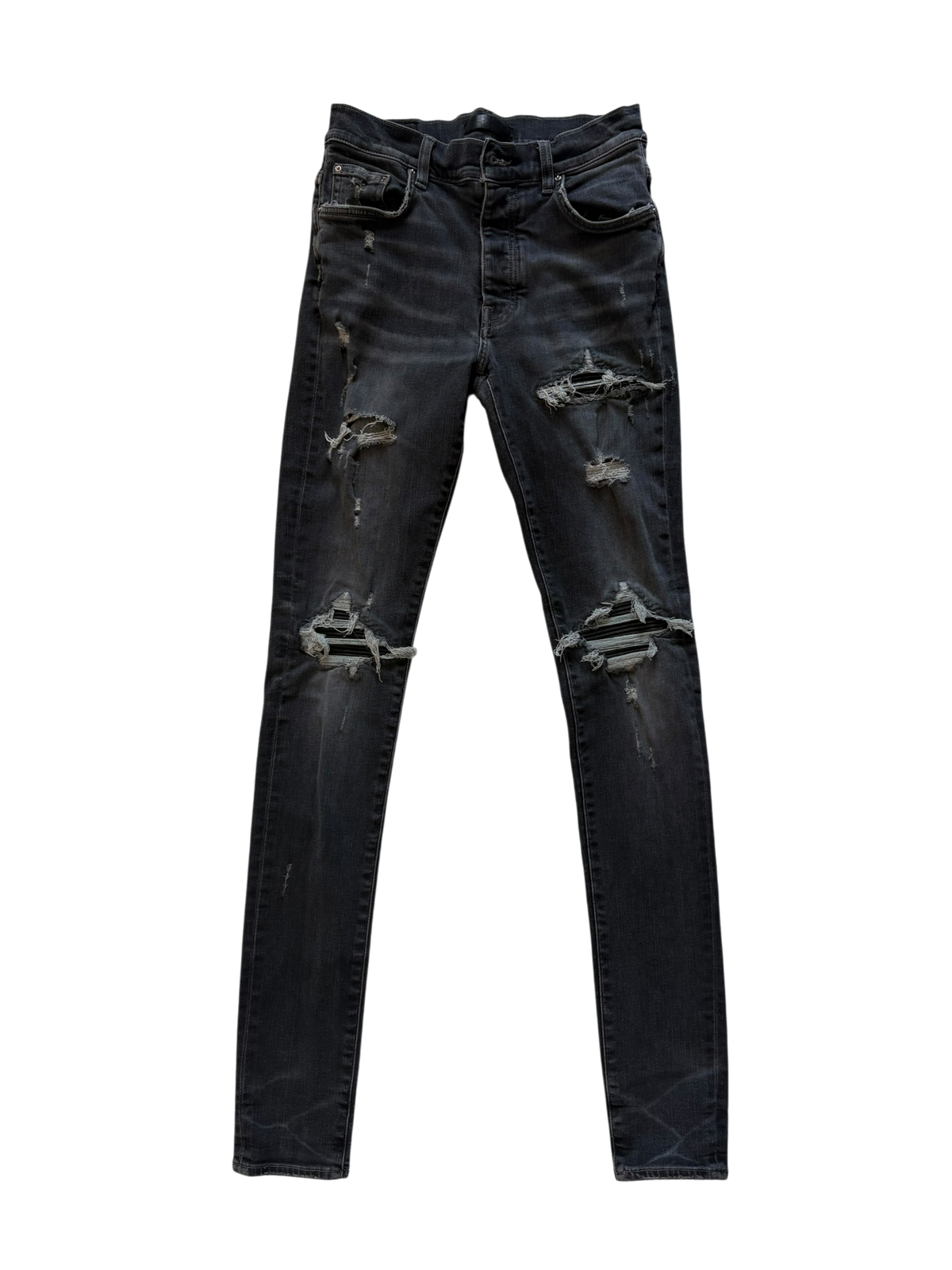 Amiri MX1 Black Patch Grey Jeans