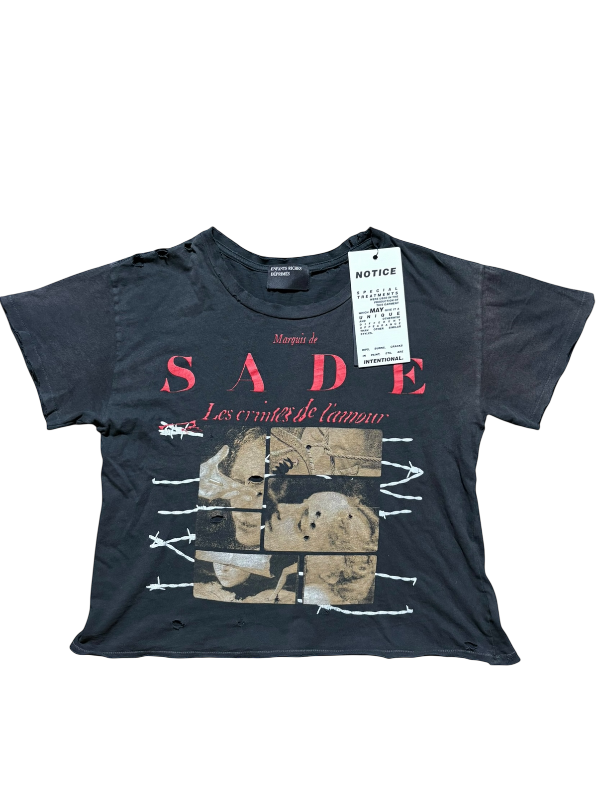 ERD Enfants Riches Déprimés Les Crimes De L'Amour distressed T-shirt - Size S