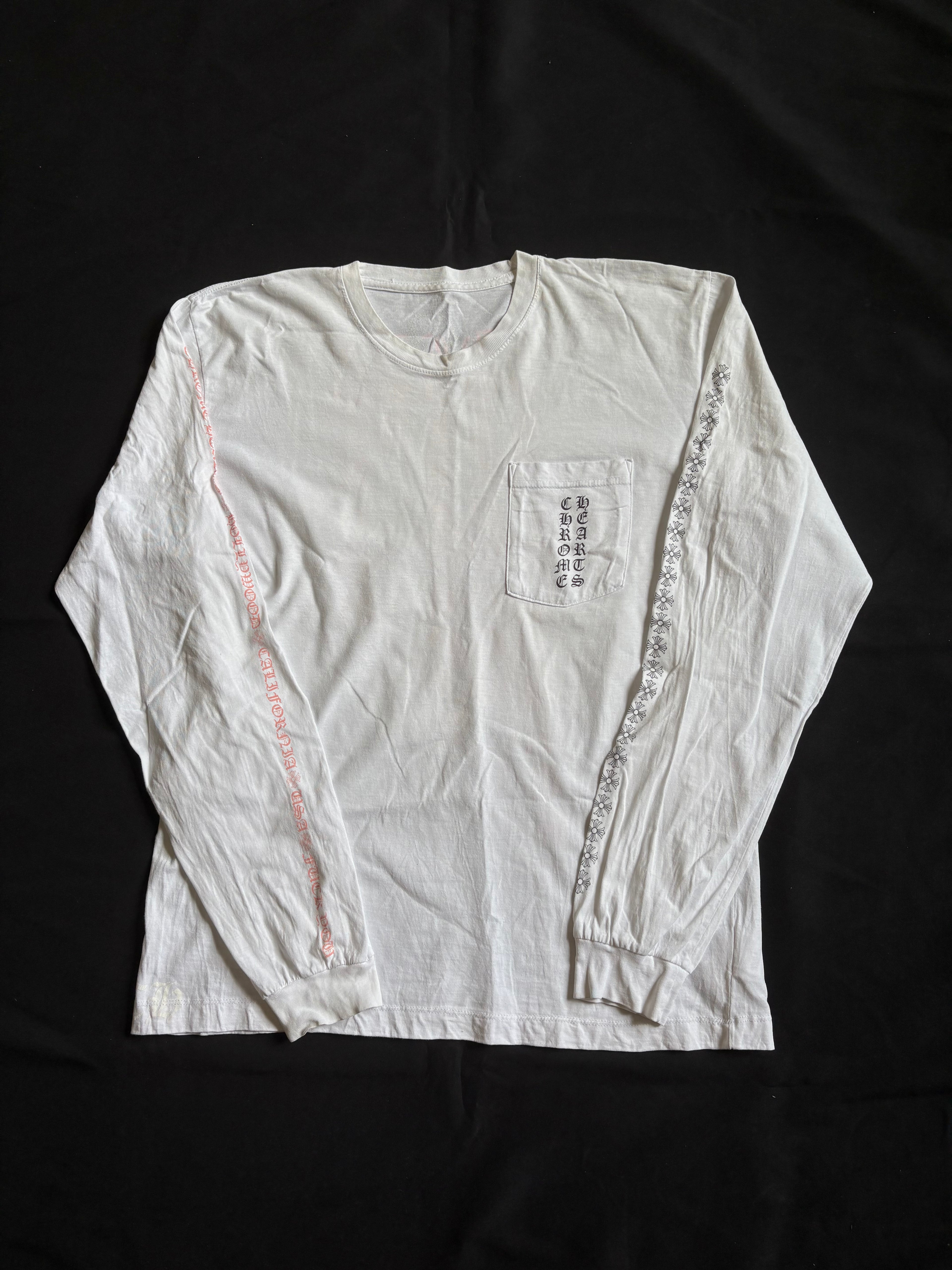 Chrome Hearts Pink Letter Vertical Logo Long Sleeve - Size L