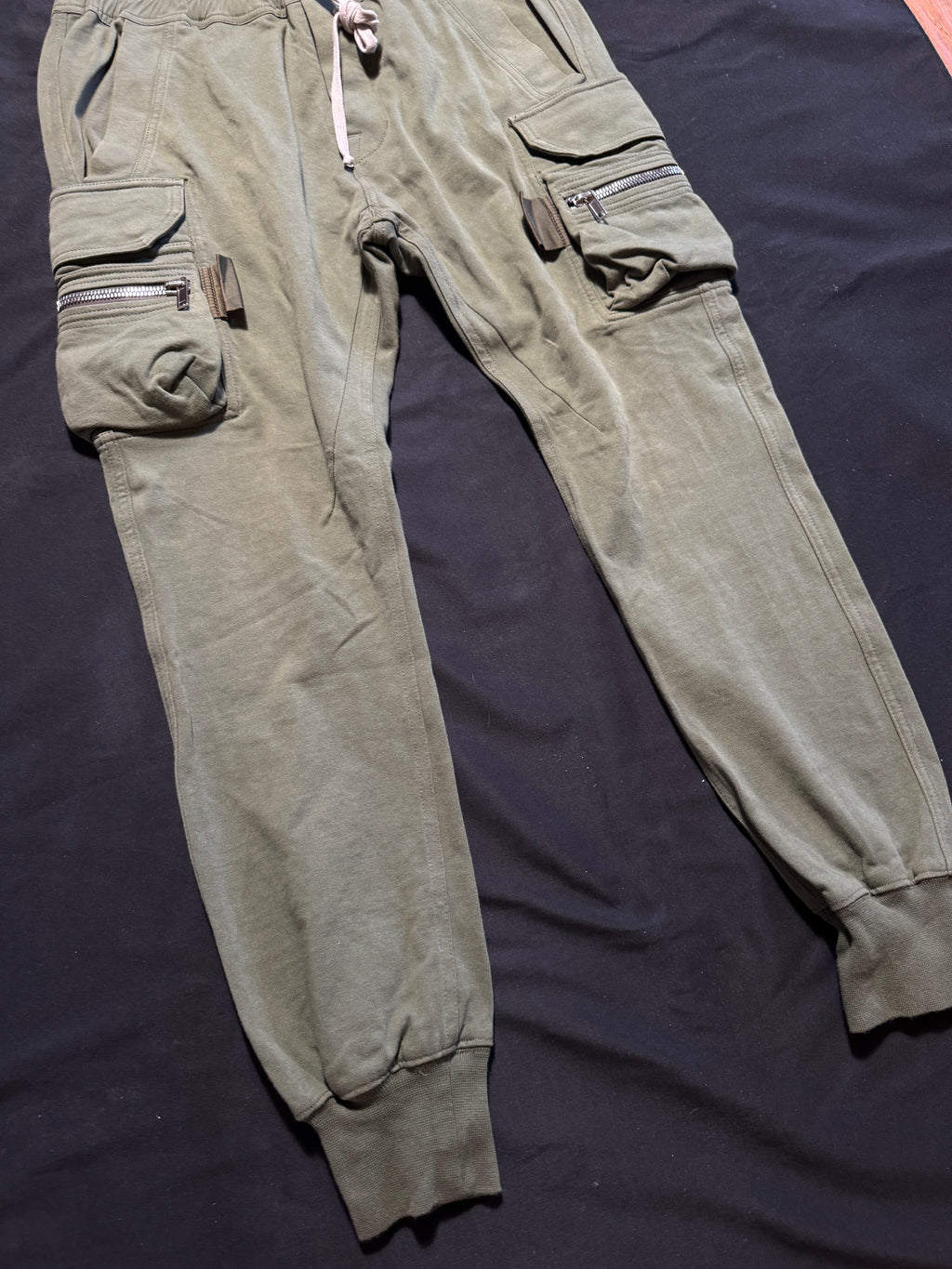 Rick Owens GETHSEMANE GREEN MASTADON CARGO SWEATPANTS
