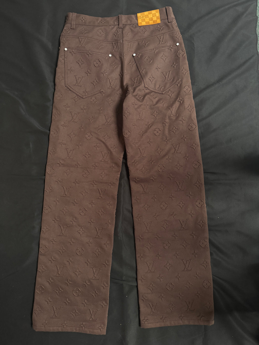 Louis Vuitton Brown Monogram Embossed Skate Jeans