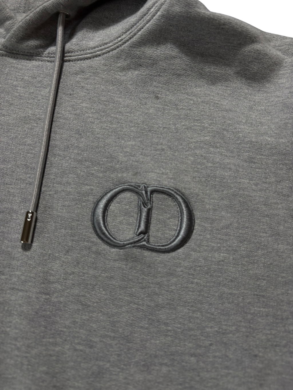 Dior Grey CD Logo Hoodie - Size L