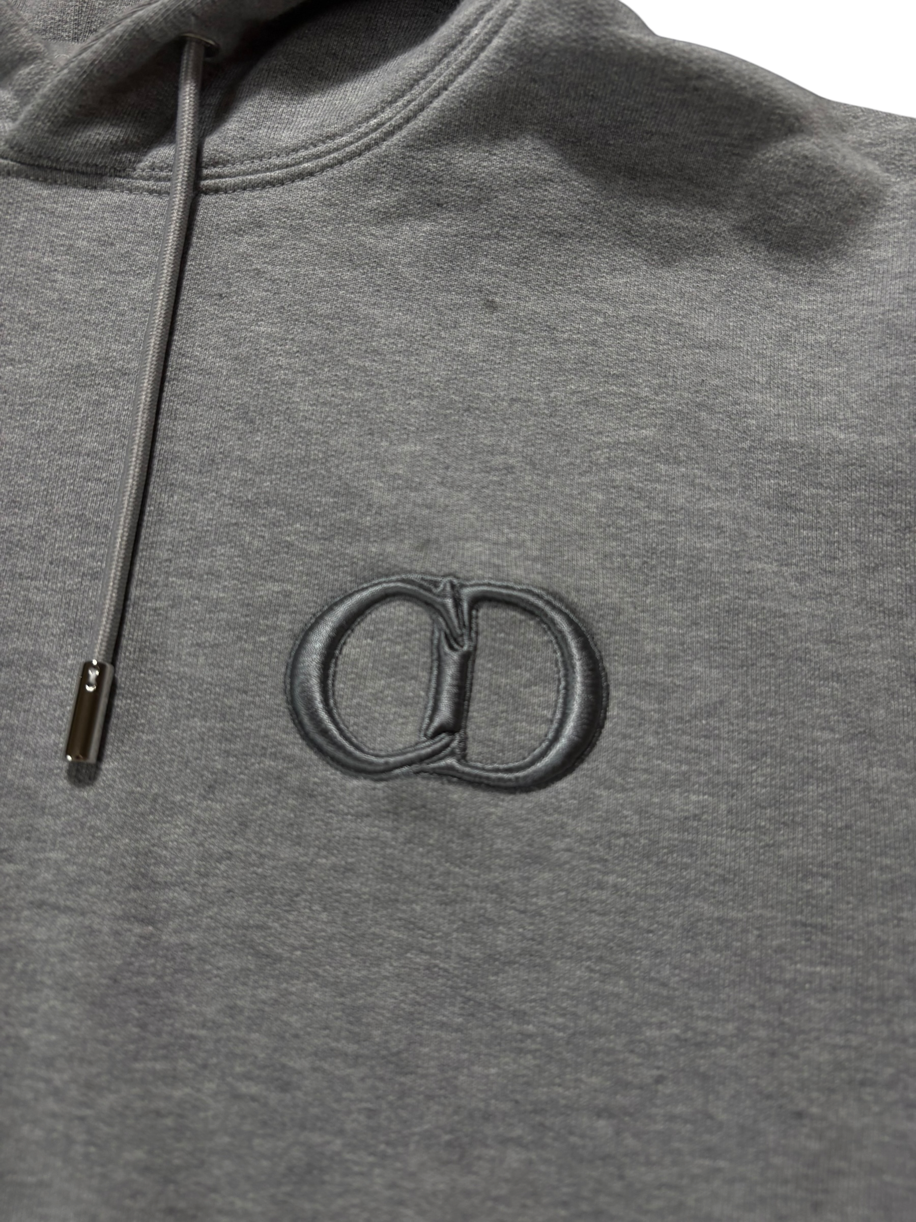 Dior Grey CD Logo Hoodie - Size L