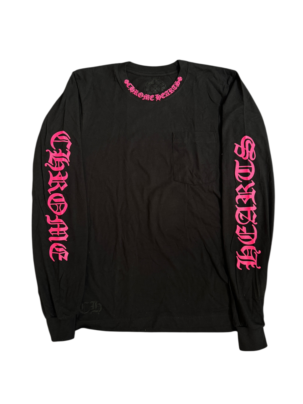 Chrome Hearts Neck Logo Pink/Black Longsleeve Shirt