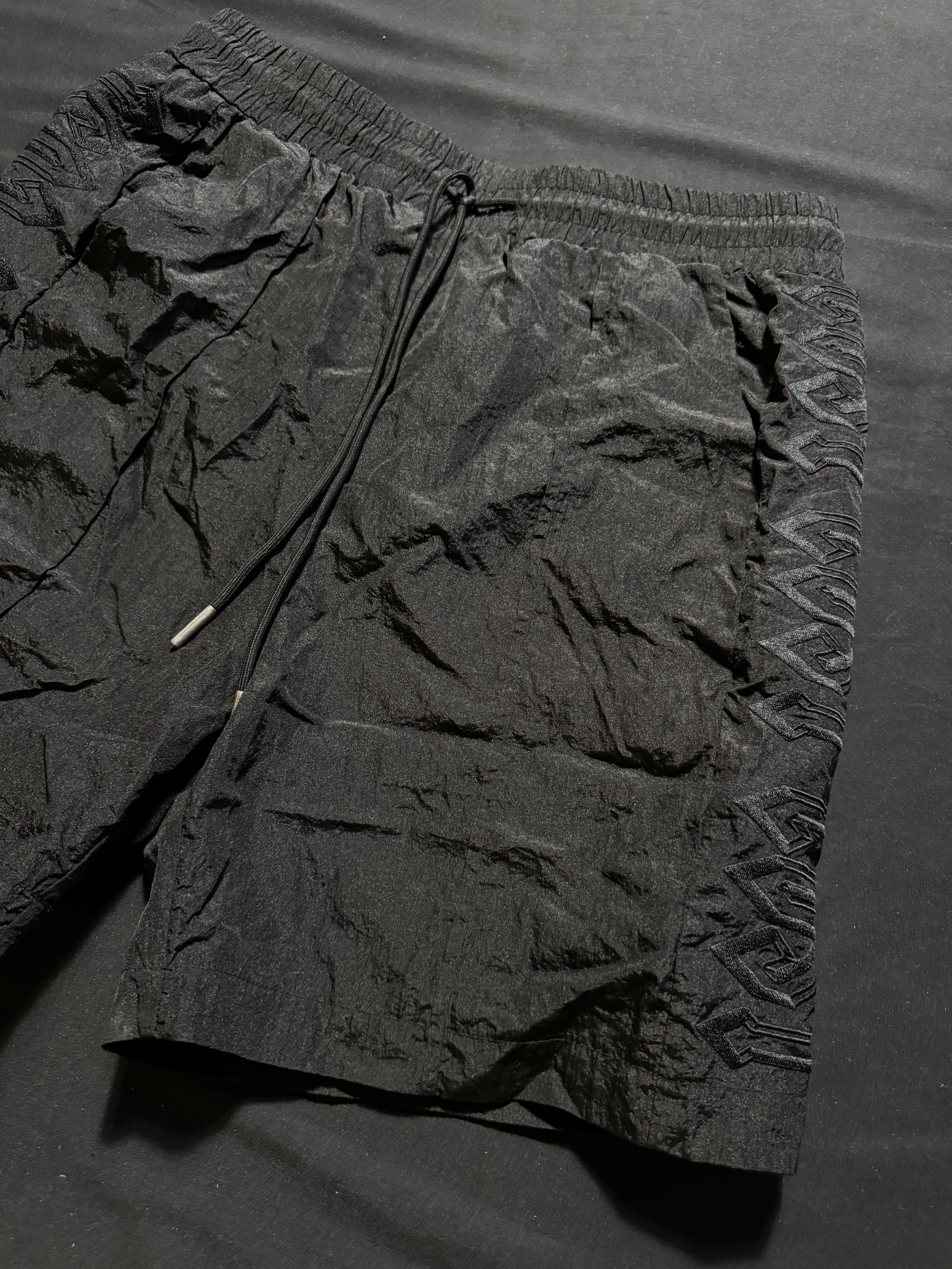 Lost Intricacy Black Nylon Shorts