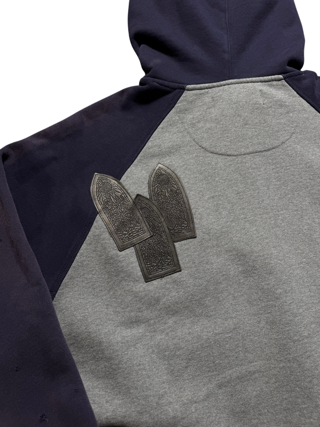 Who Decides War Faded Navy Grey Patch Hoodie
