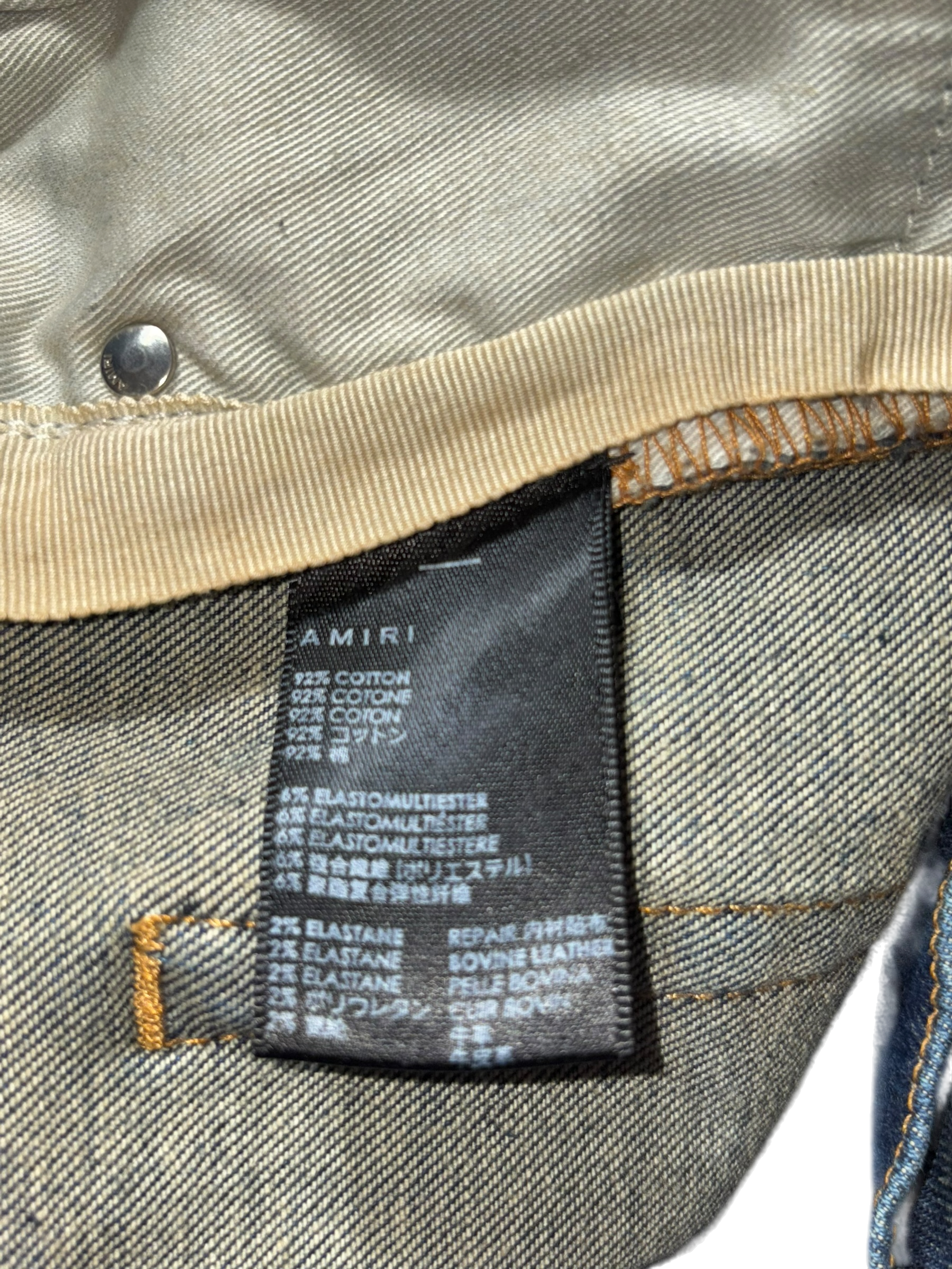Amiri MX1 Blue Patch Black Jeans - Size 38