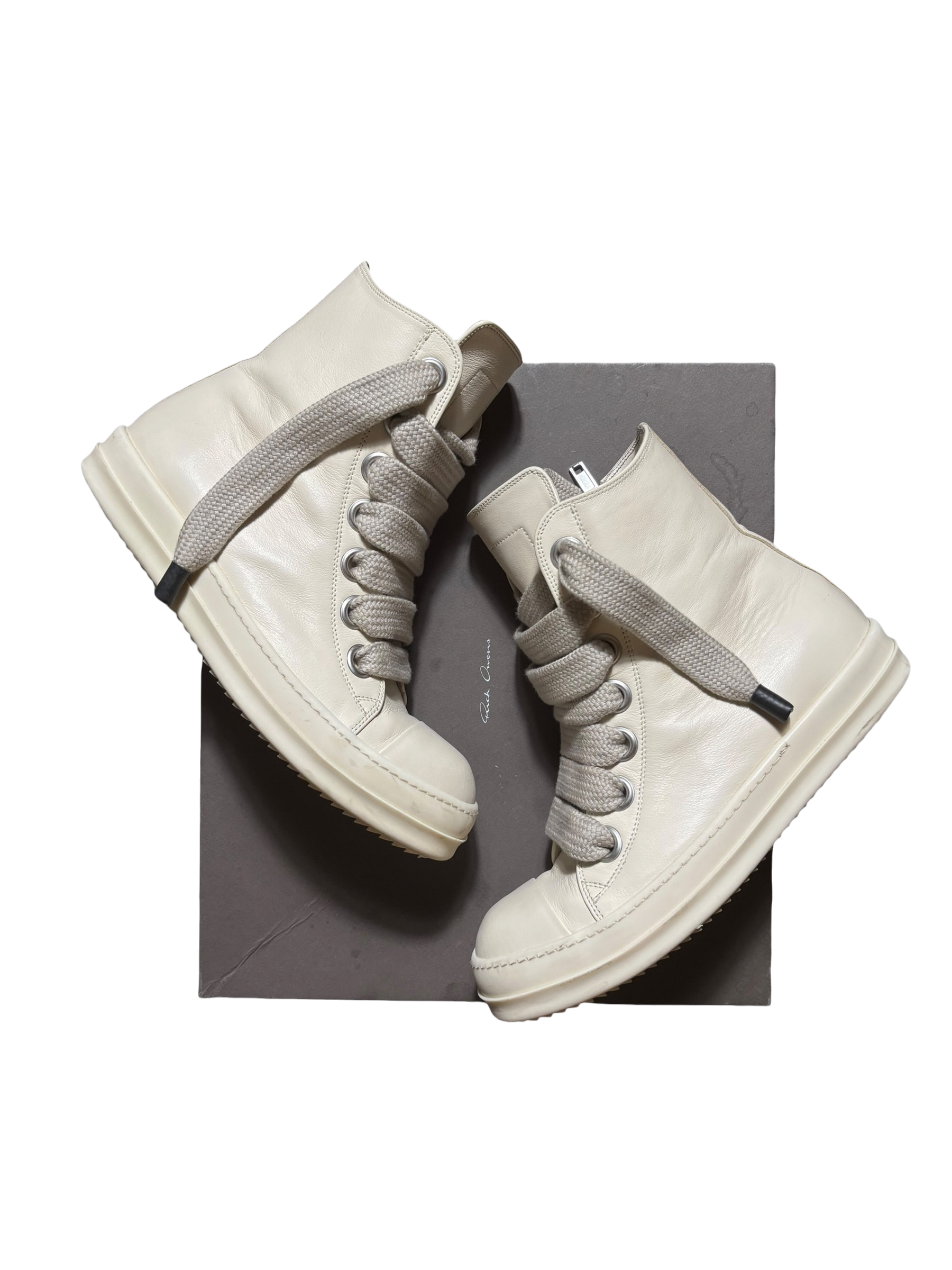 Rick Owens Milk Temple Jumbo Laces Sneaker - Size 43