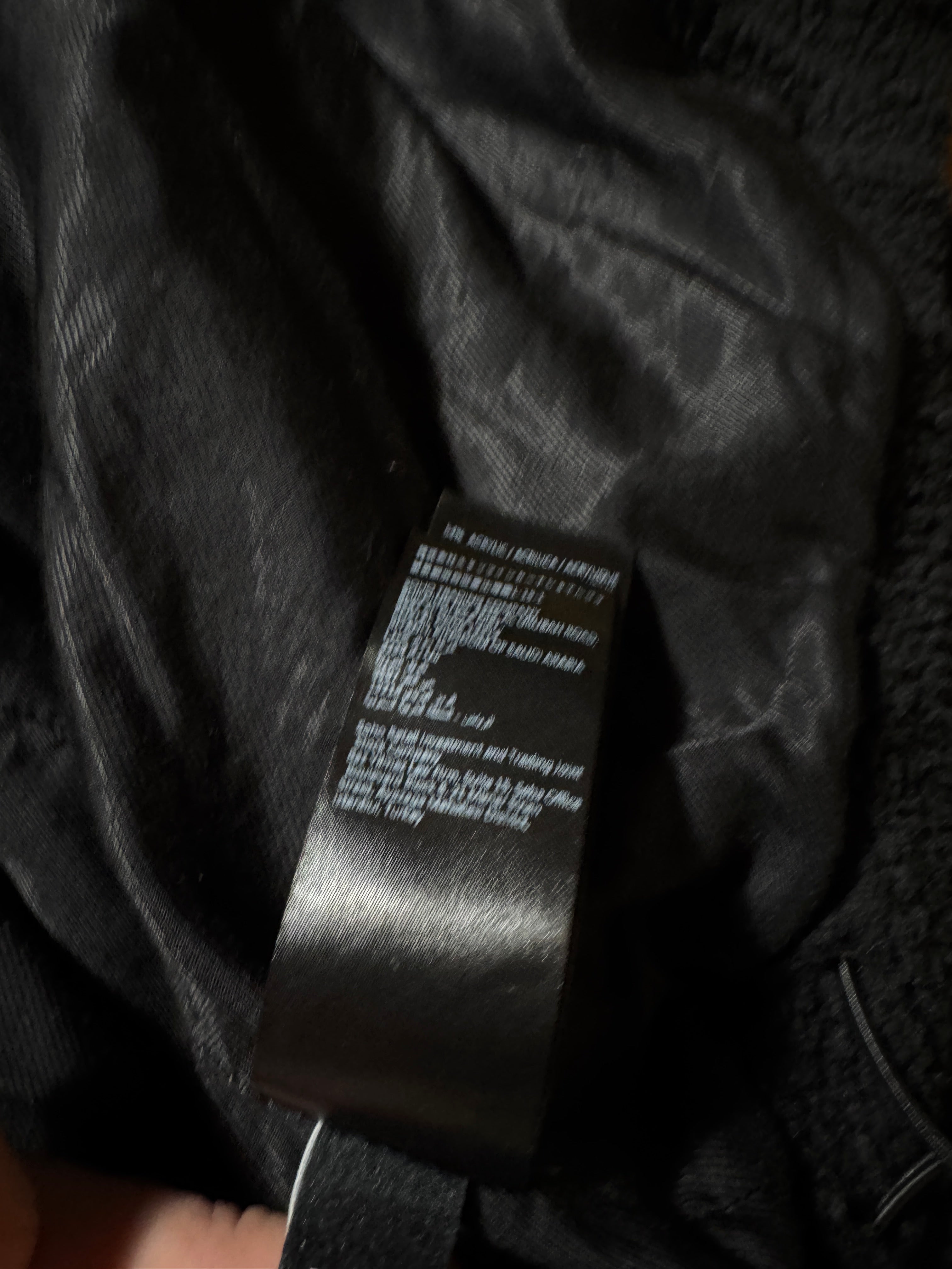 Amiri Bones Sherpa Fleece Zip Up Jacket Black