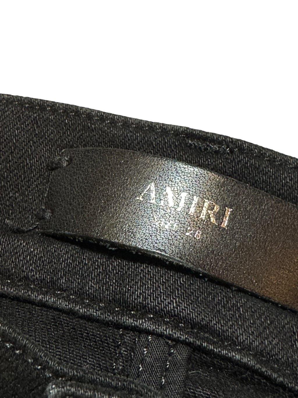 Amiri MX1 Waxed Black Jeans - Size 28