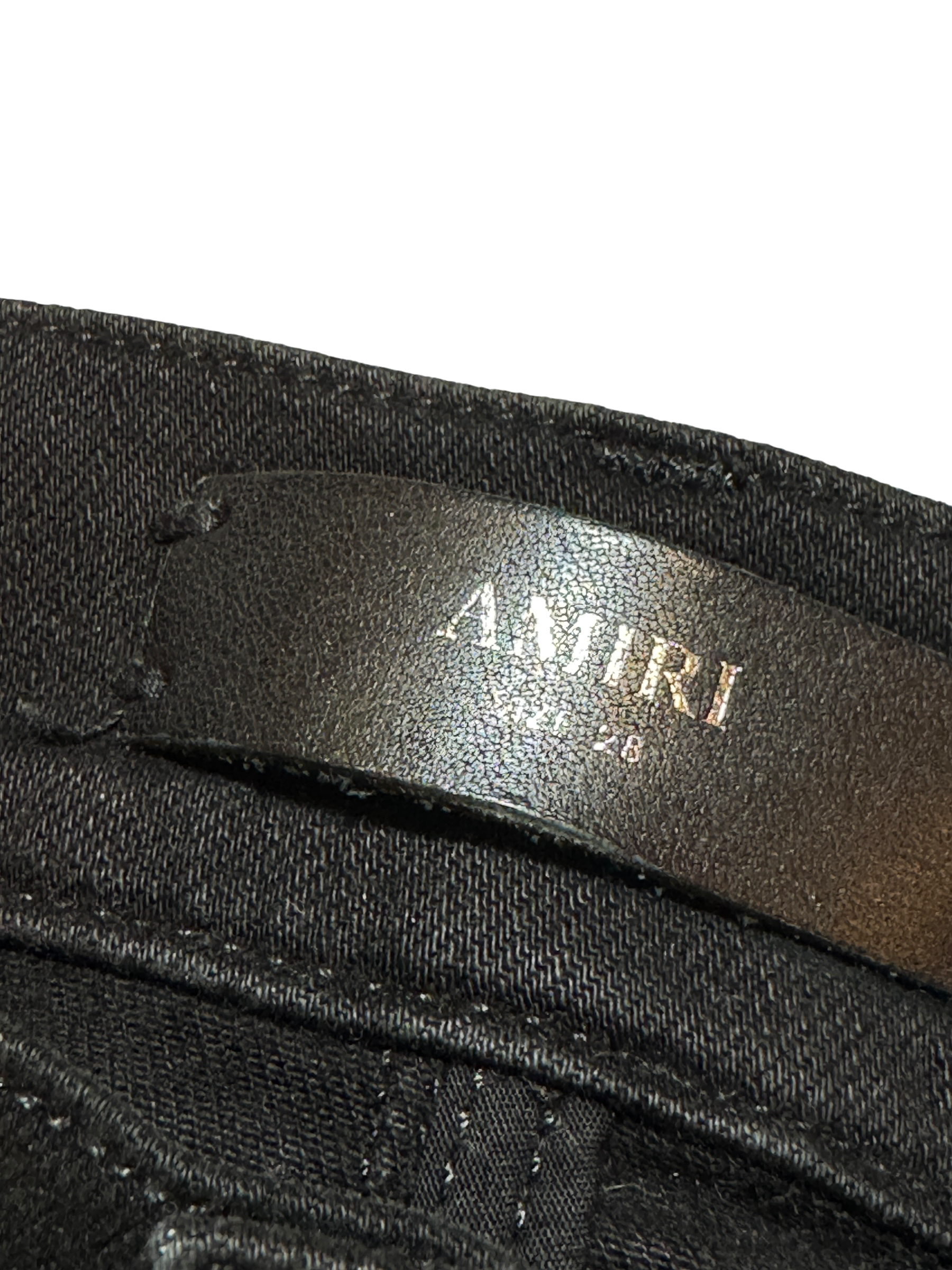 Amiri MX1 Waxed Black Jeans - Size 28