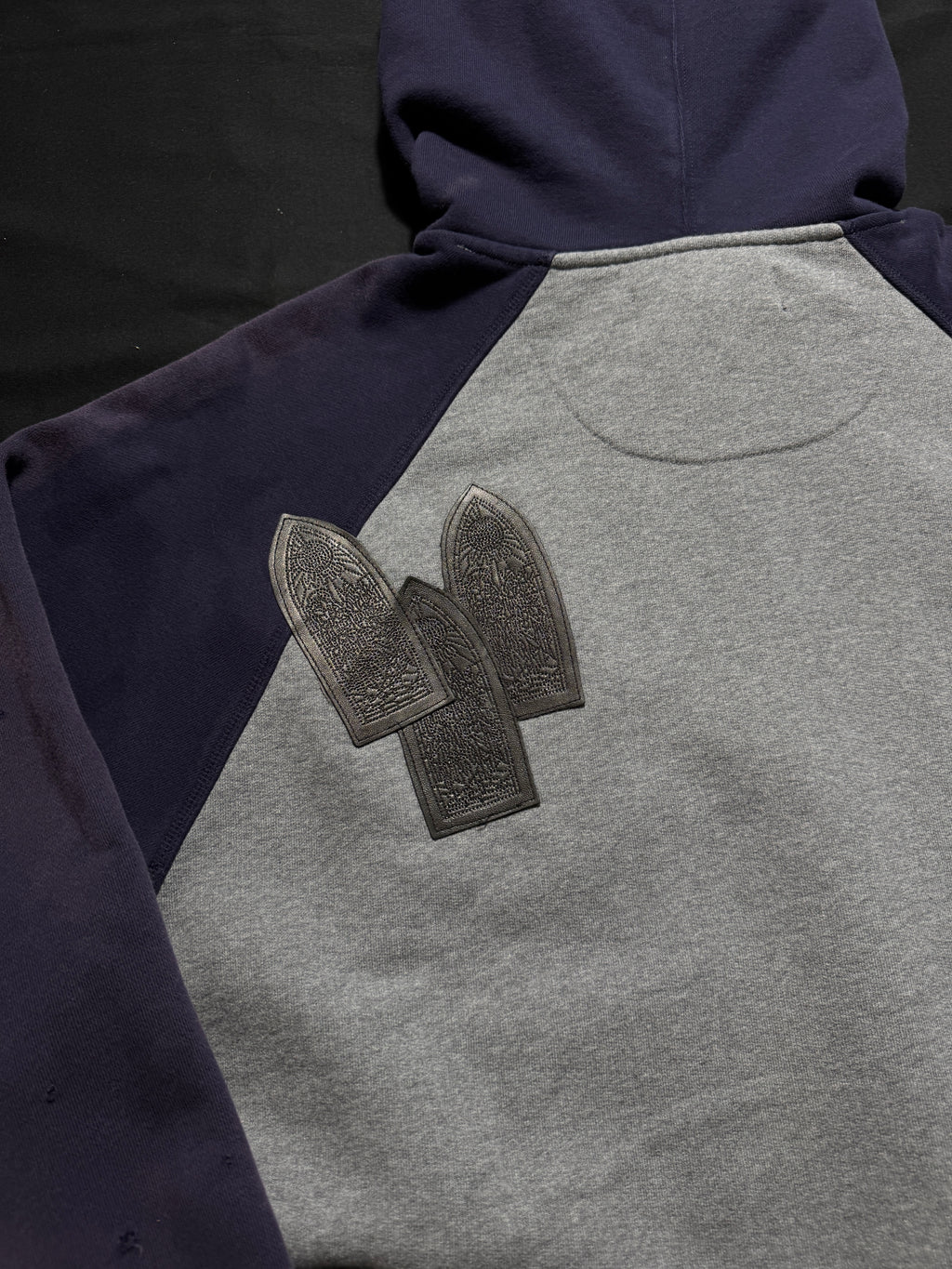 Who Decides War Faded Navy Grey Patch Hoodie