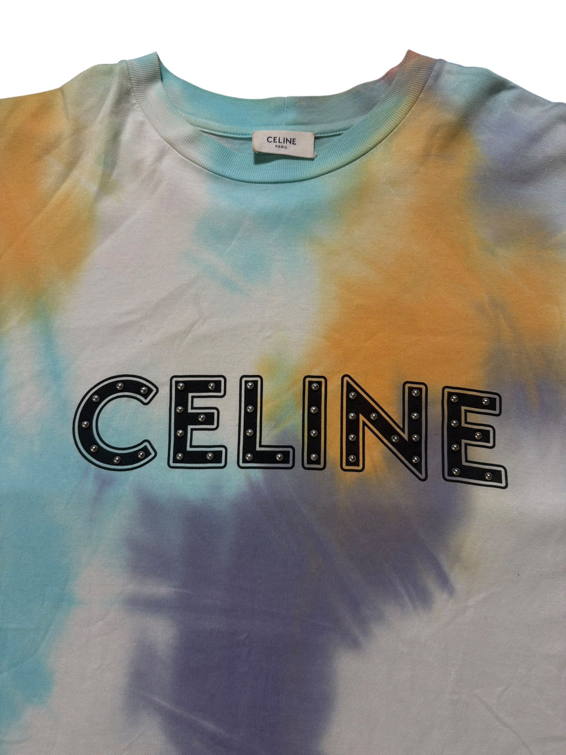 Celine Studded Tie Dye T-Shirt