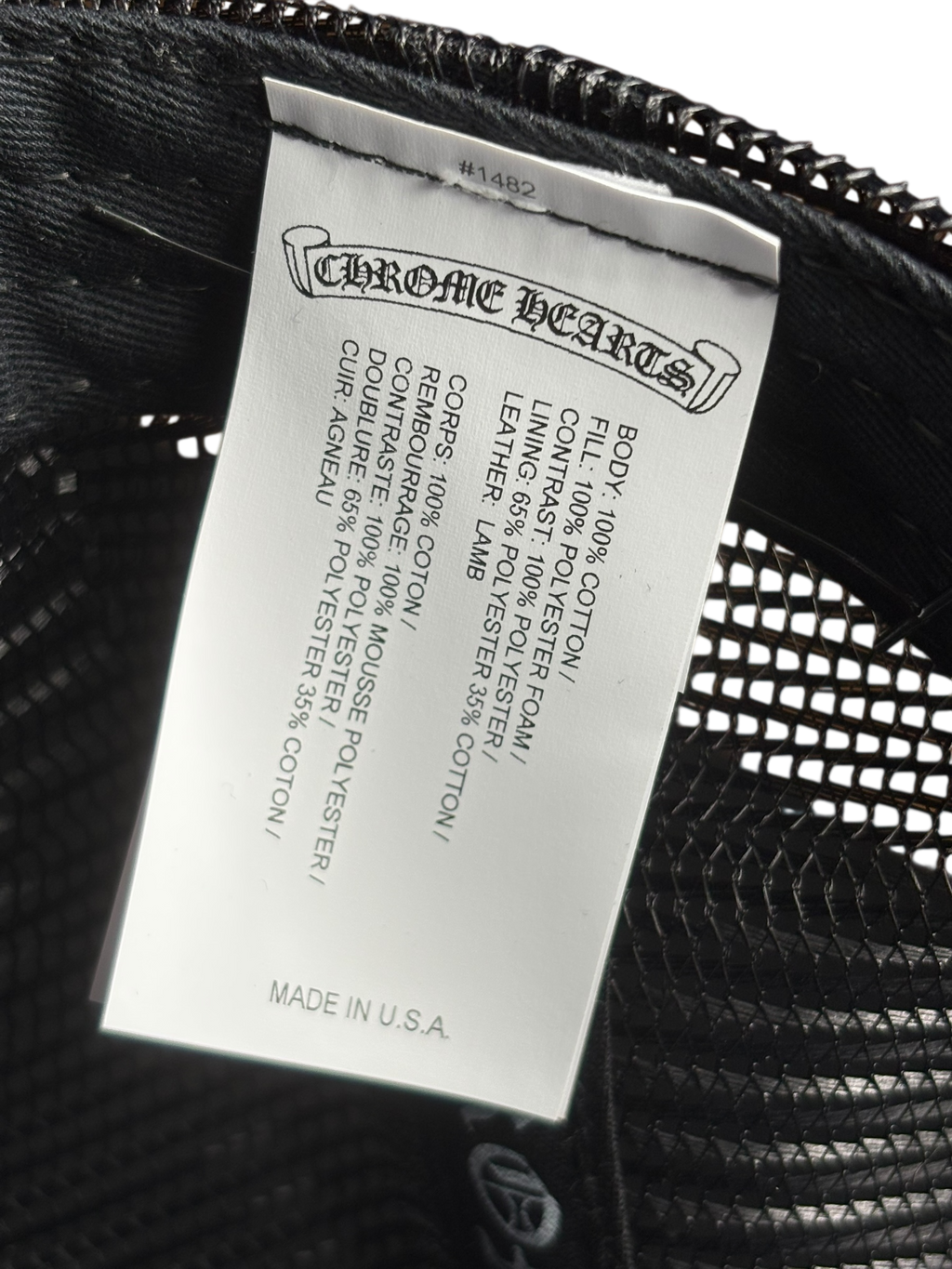 Chrome Hearts Cemetery Three Cross Black on Black Trucker Hat