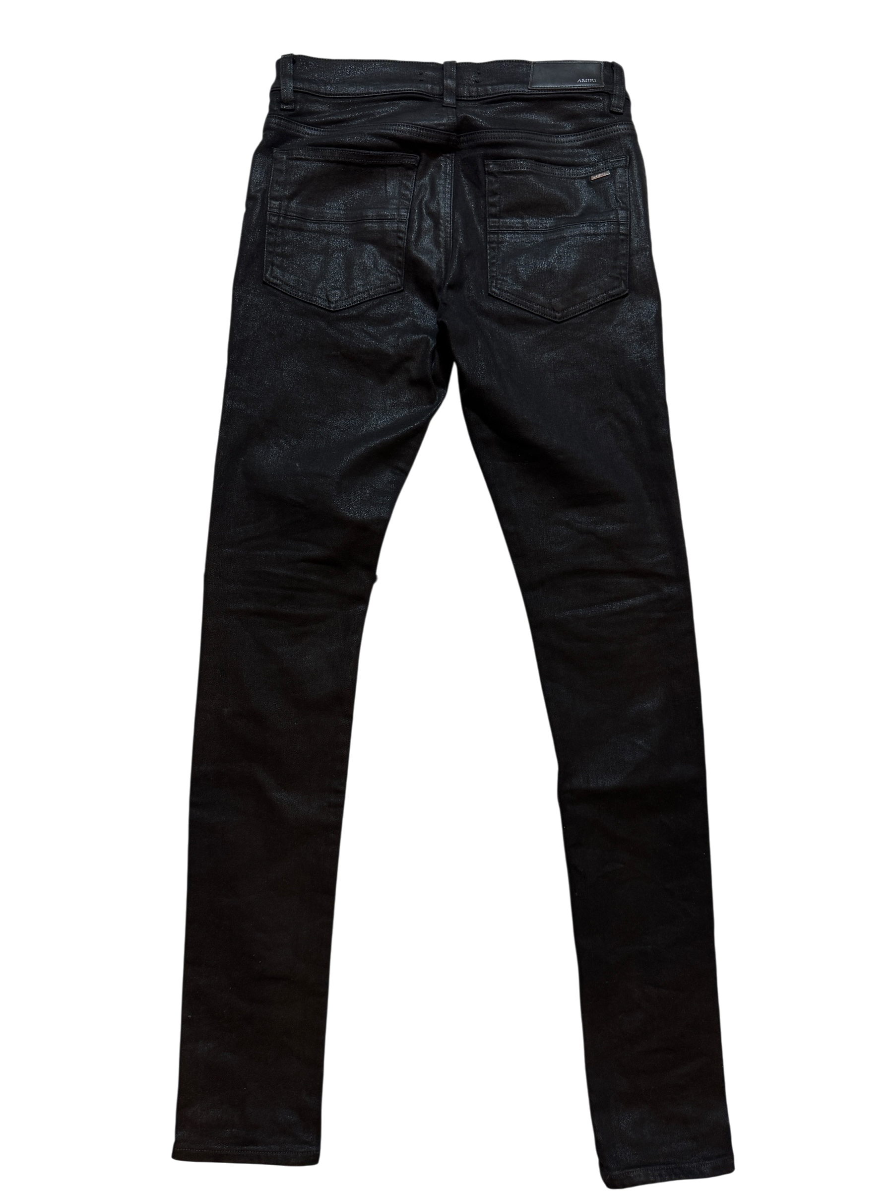 Amiri MX1 Waxed Black Jeans - Size 28