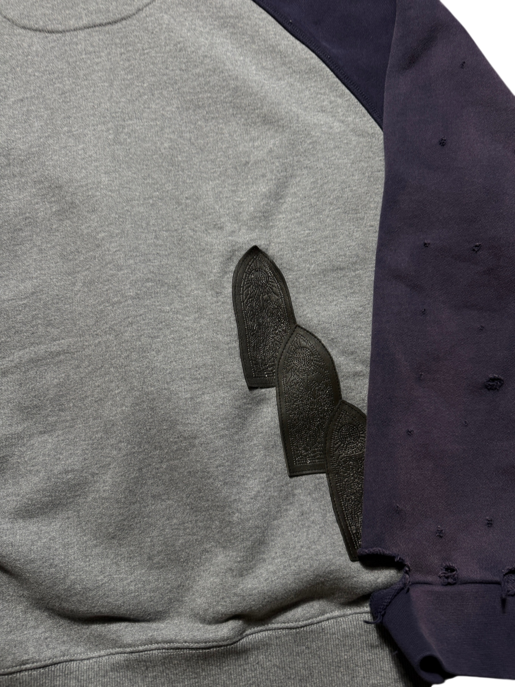 Who Decides War Faded Navy Grey Patch Hoodie