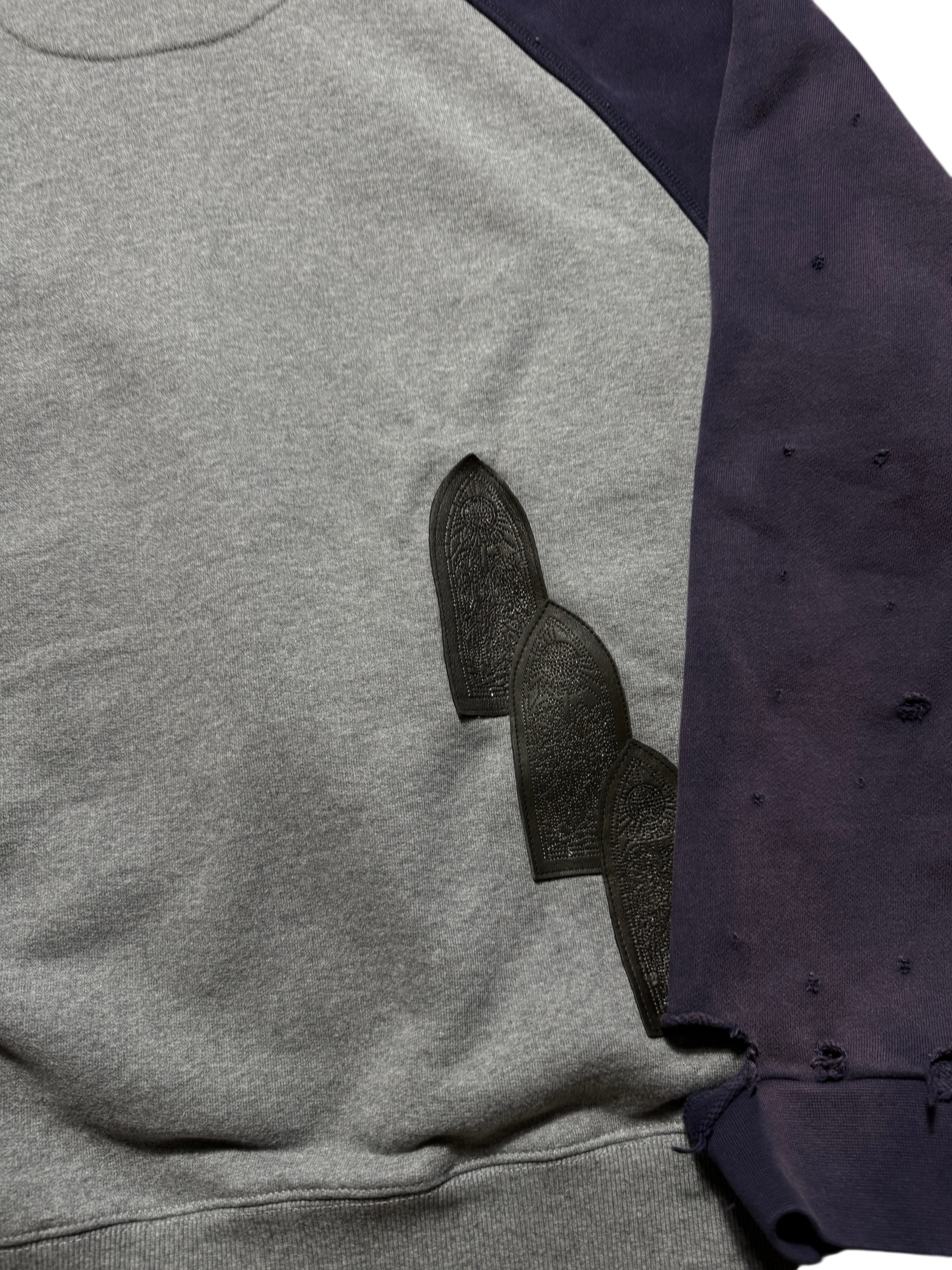 Who Decides War Faded Navy Grey Patch Hoodie