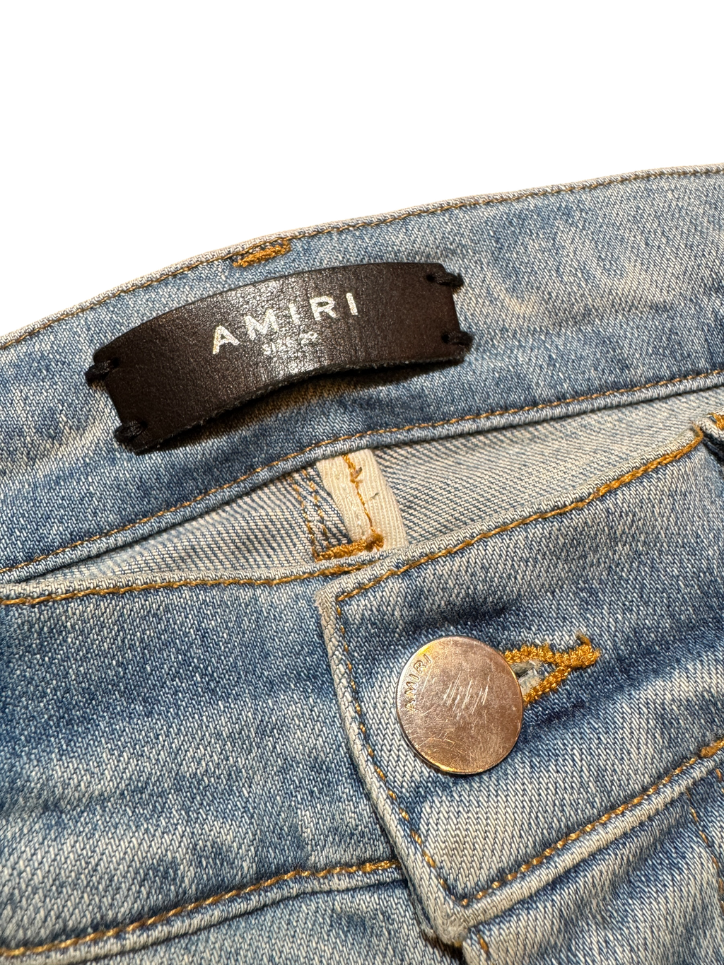 Amiri Old English Bandana Logo LightWash Jeans - Size 29