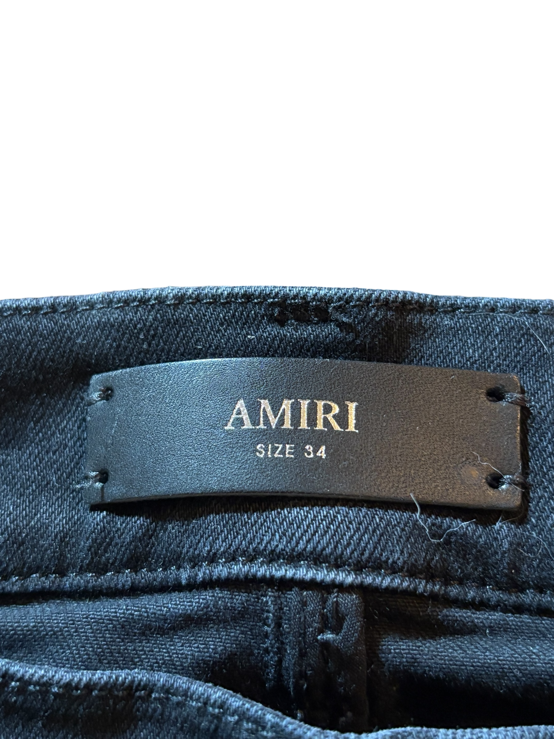 Amiri MX1 Black White Patch Jeans - Size 34