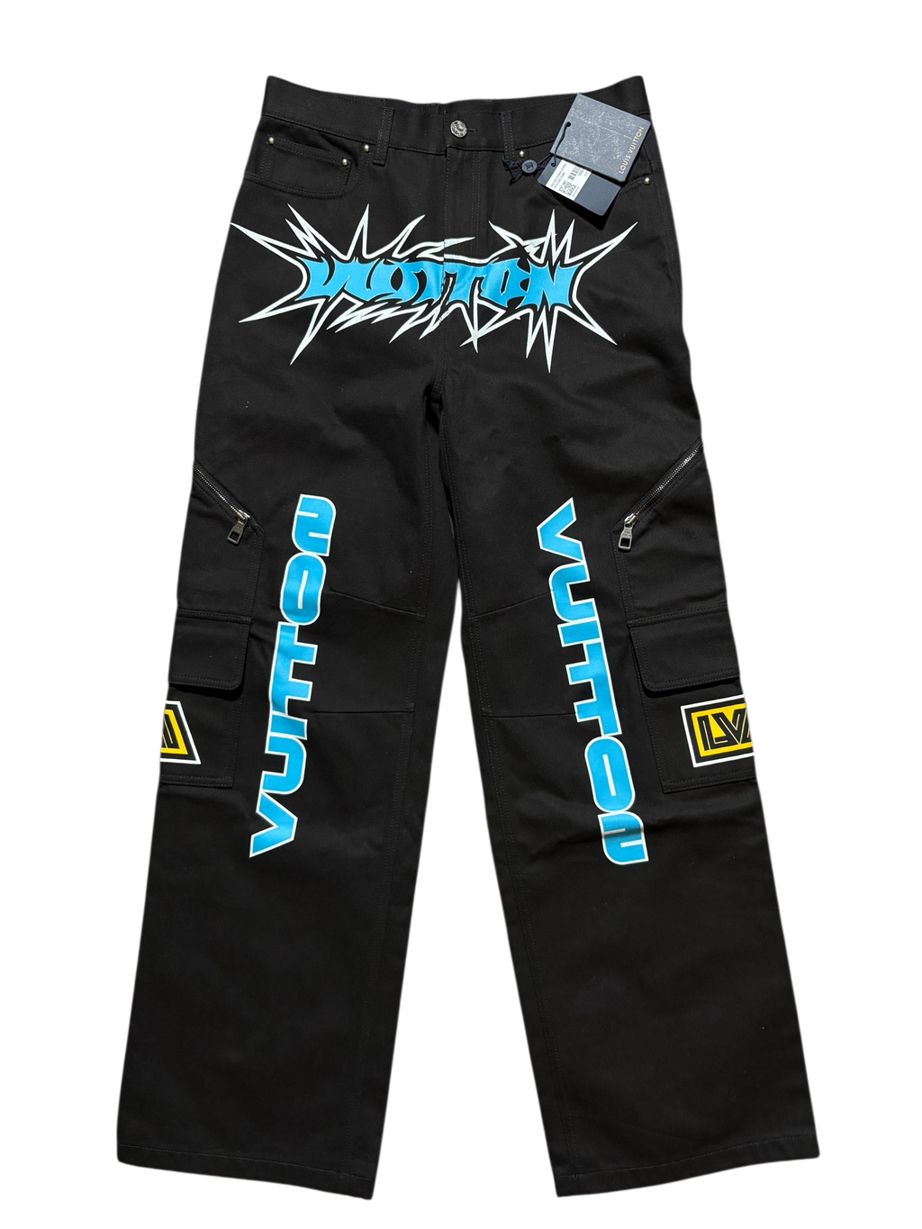 Louis Vuitton Graffiti Print Cargo Jeans