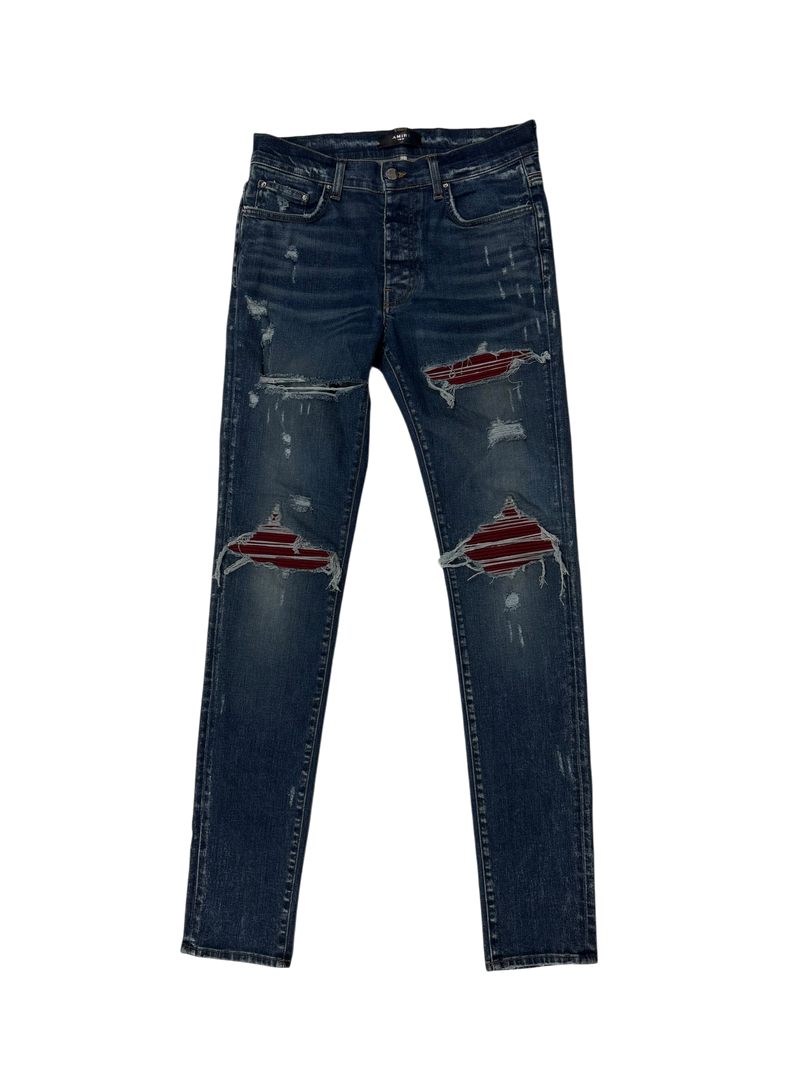 Amiri MX1 Red Patch Light Wash Jeans