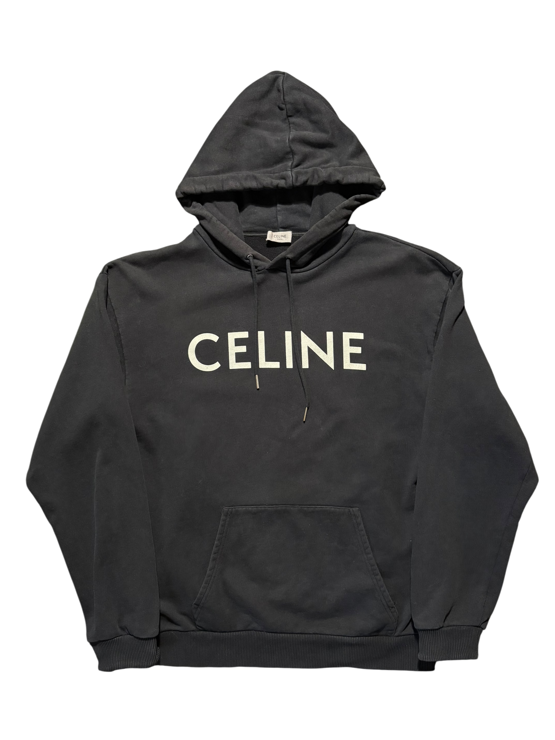 Celine Logo Black Hoodie - Size Medium