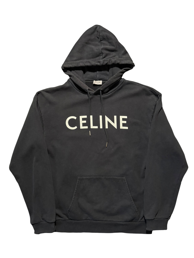 Celine Logo Black Hoodie - Size Medium